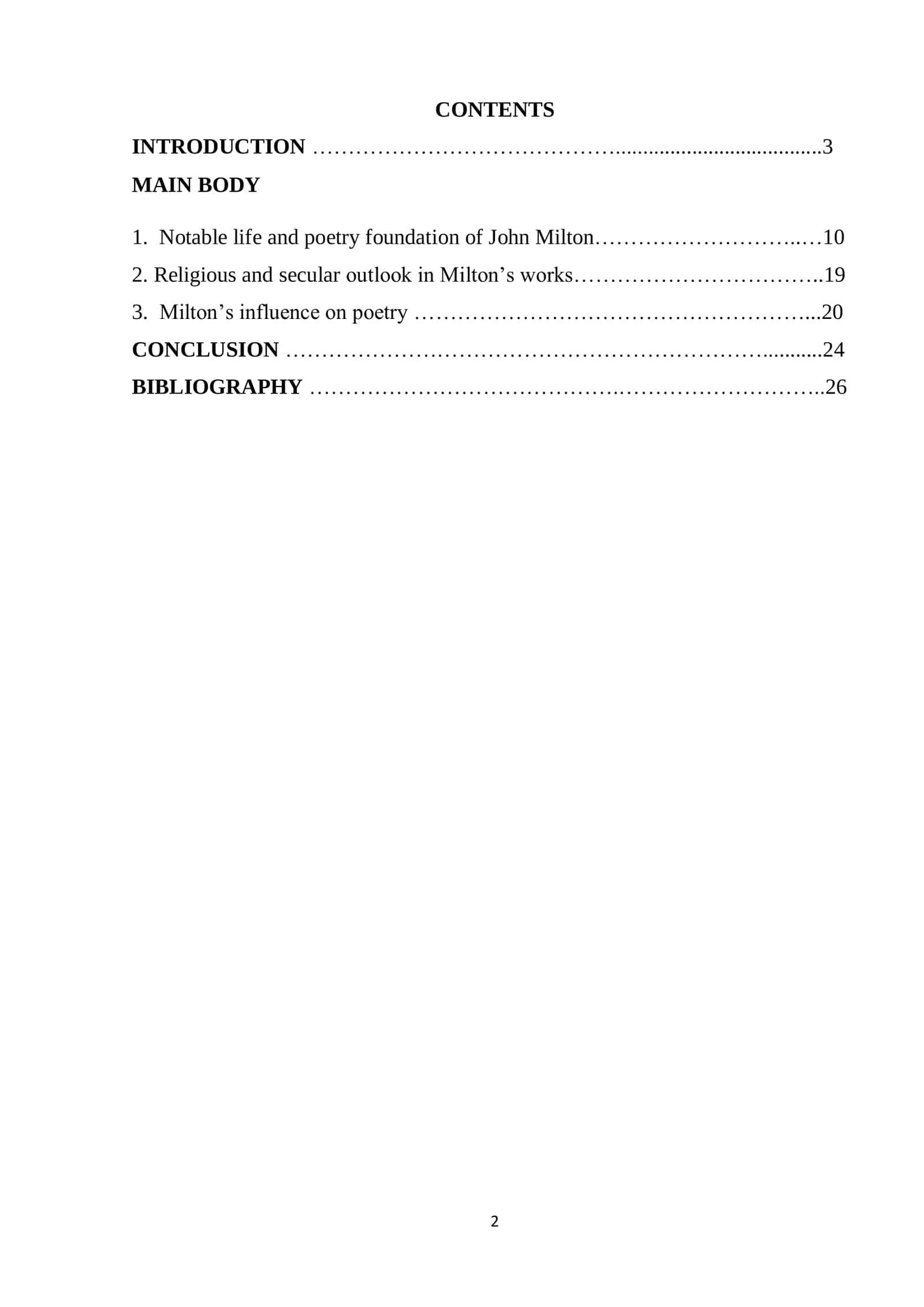 Course Paper on Reflection of Religious and Secular Issues in Milton's Work 2
