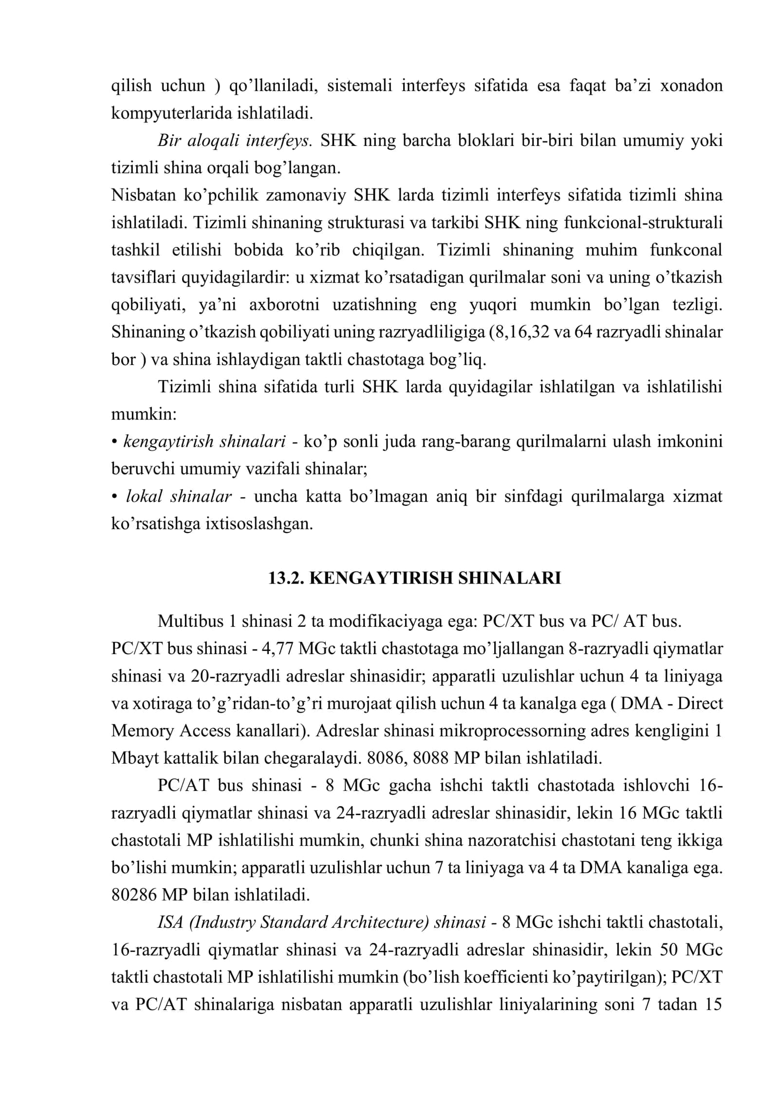 KOMPYUTERNING TIZIMLI PERIFERIYALI INTERFEYSI 2