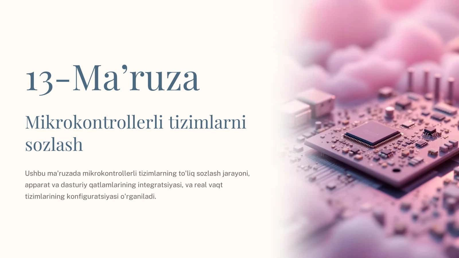 Mikrokontrollerli tizimlarni sozlash 2
