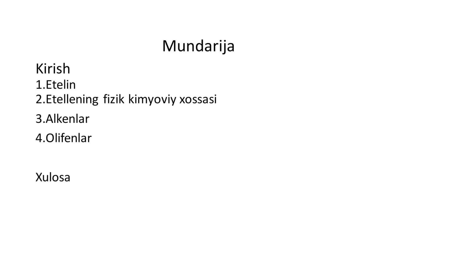 Etelen uglevodorodlari (alkenlar, olefinlar) 2