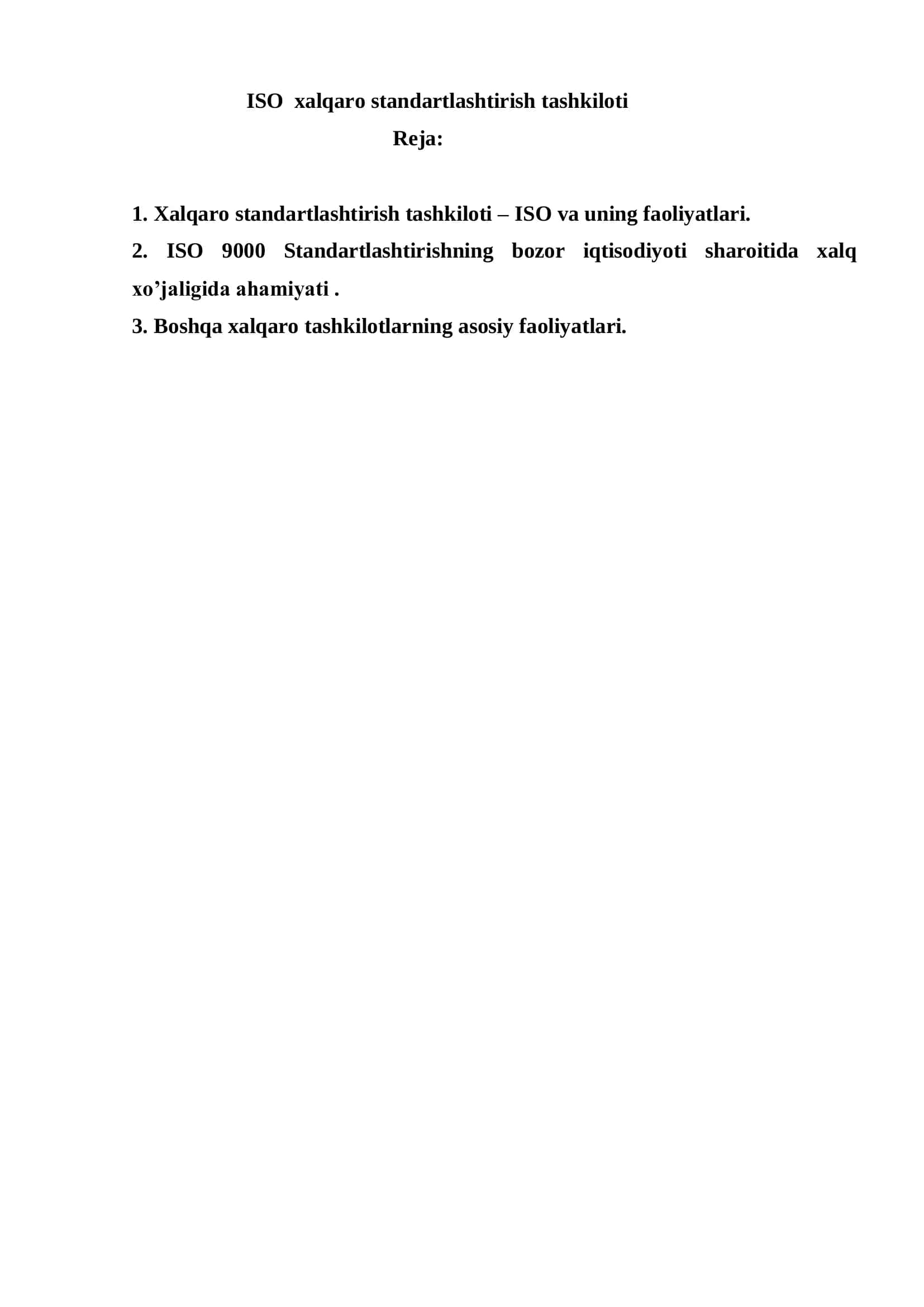 ISO xalqaro standartlashtirish tashkiloti 2