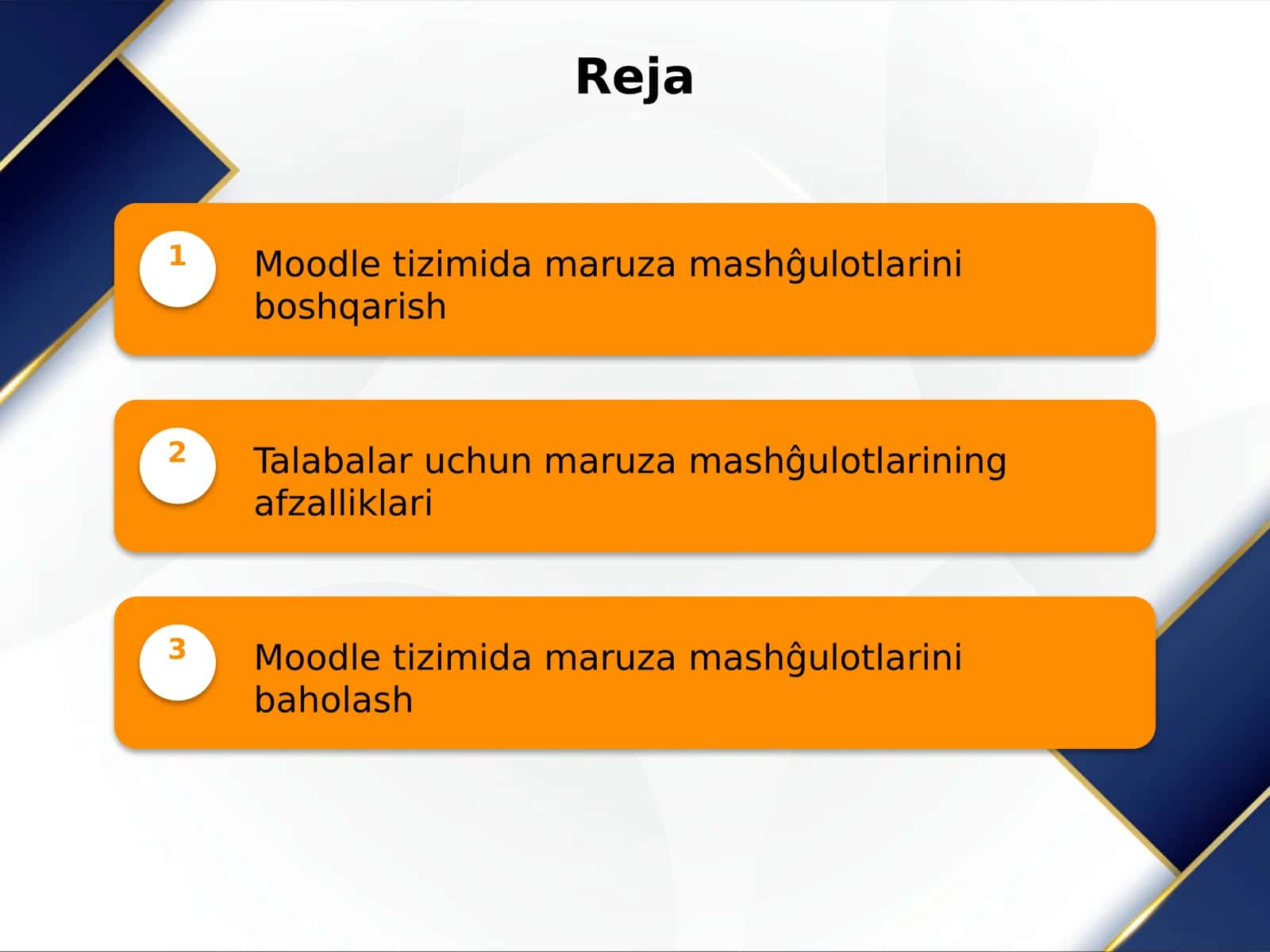 Moodle tizimida maruza mashĝulotlarini yaratish 2