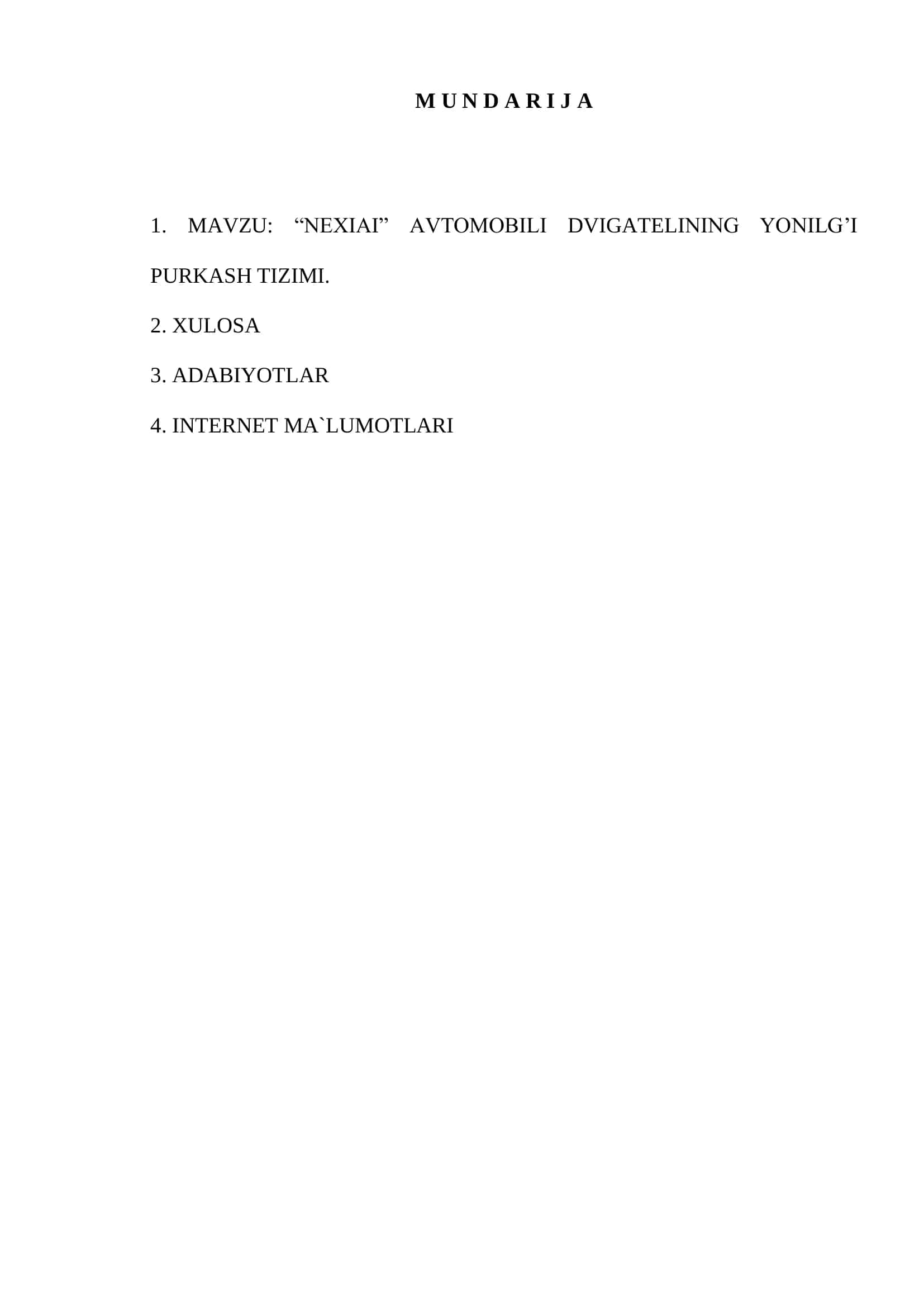 Nexia avtomobili dvigatelining yonilg’i purkash tizimi 2