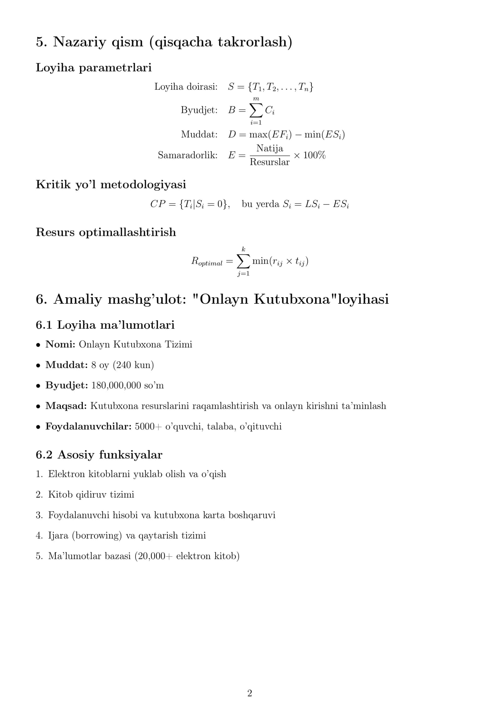Loyiha (amaliy) ishi "Onlayn kutubxona" 2