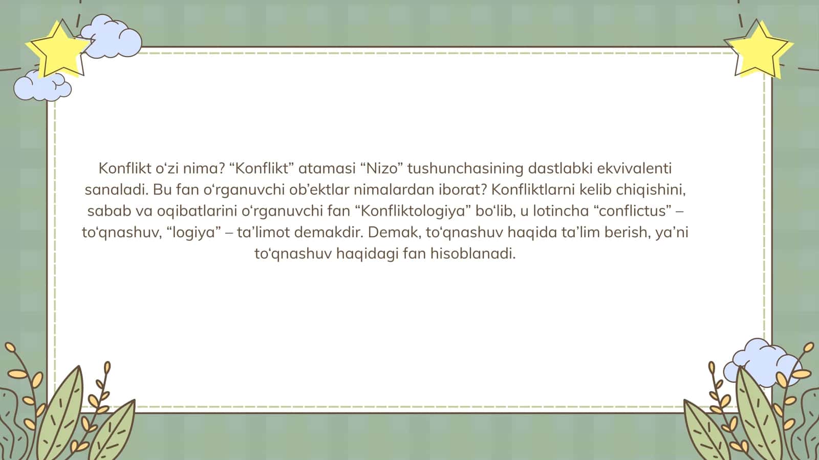 Konfliktlar O'rganish 2