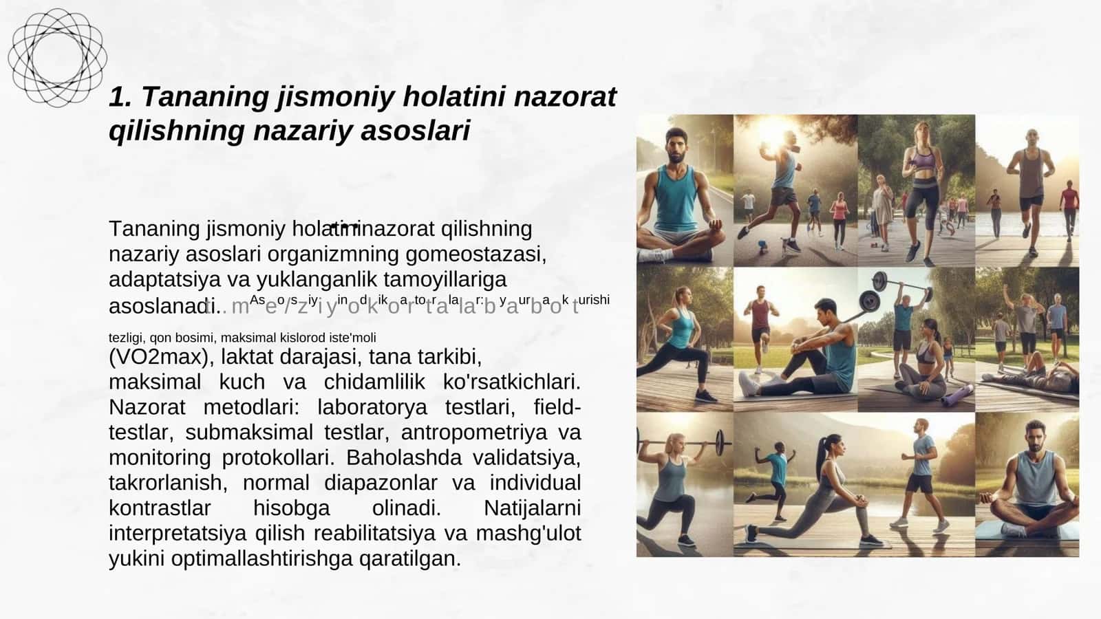 Tananing jismoniy holatini nazorat qilishning nazariy asoslari 2
