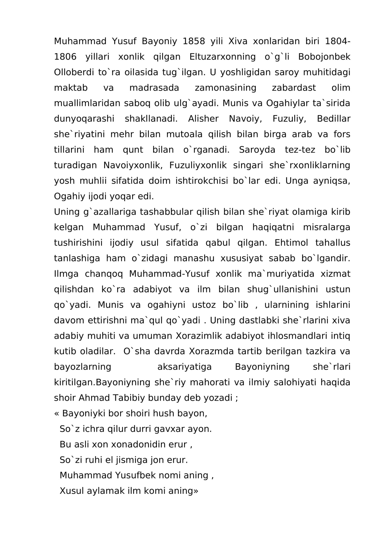 Bayoniy hayoti, ijodi va adabiy merosi 2