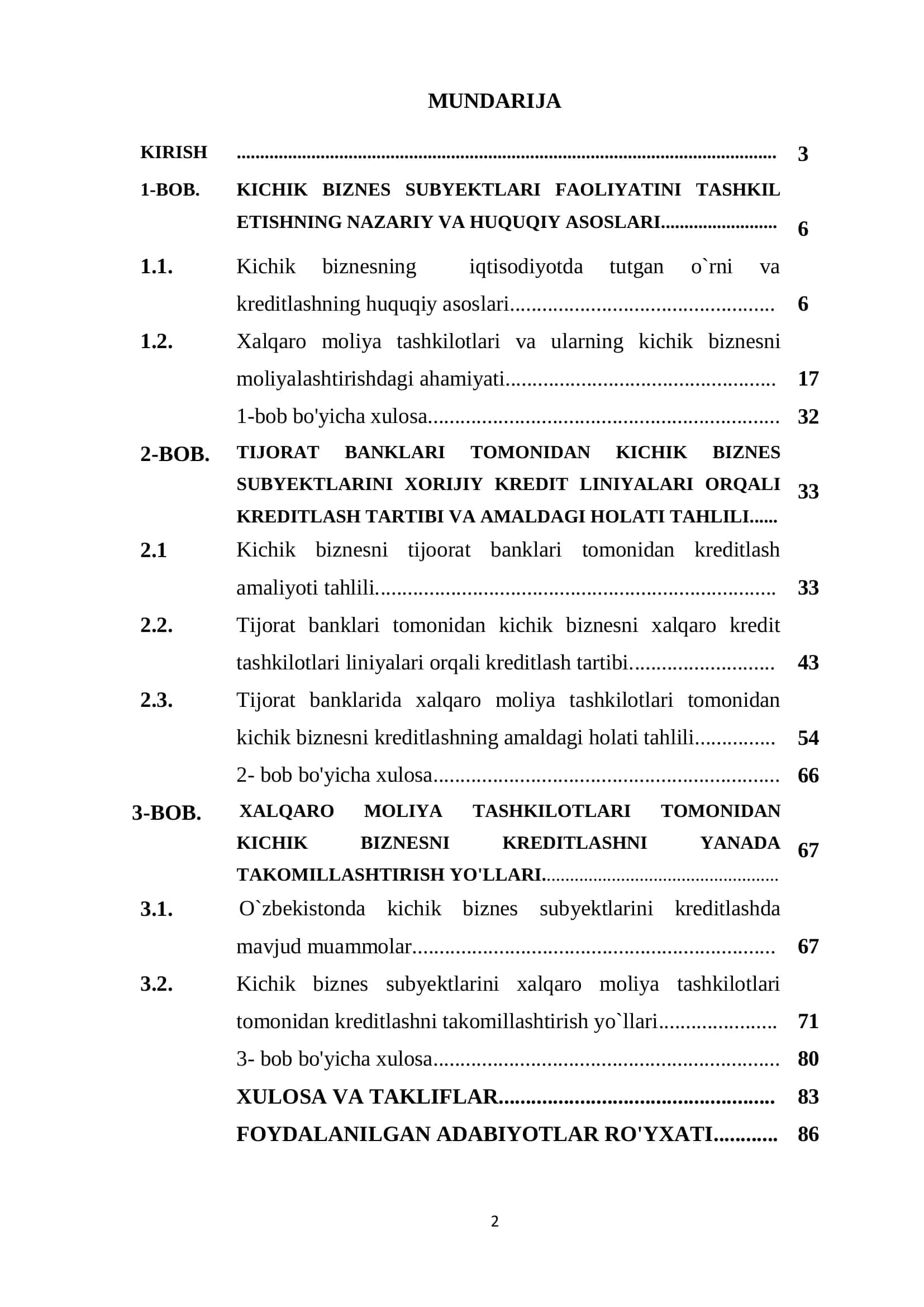 KICHIK BIZNESNI KREDITLASHDA XALQARO MOIYA TASHKILOTLARINING ROLI 2