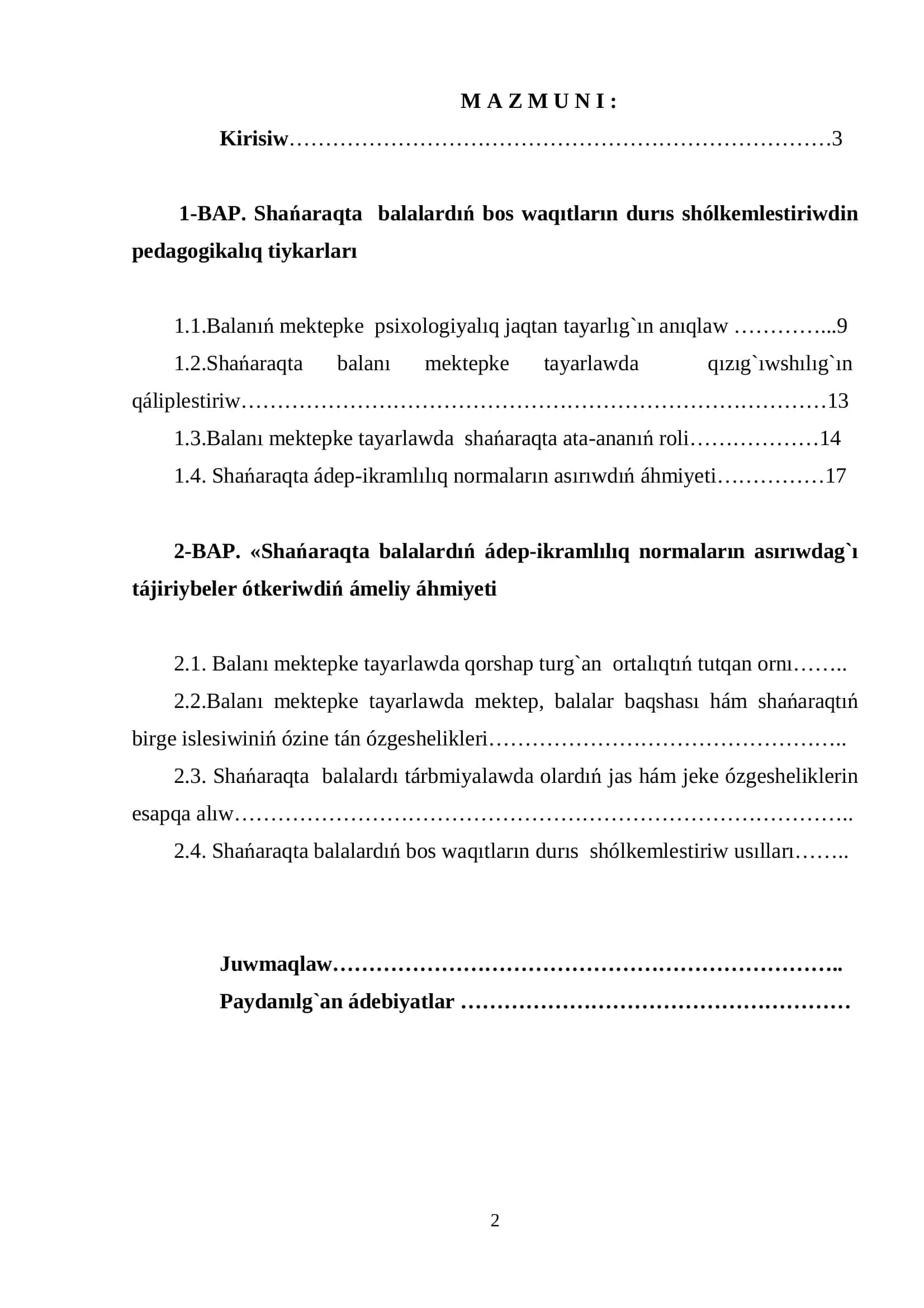 «Pedagogika» fakul`teti: Pedagogika kafedrası 2