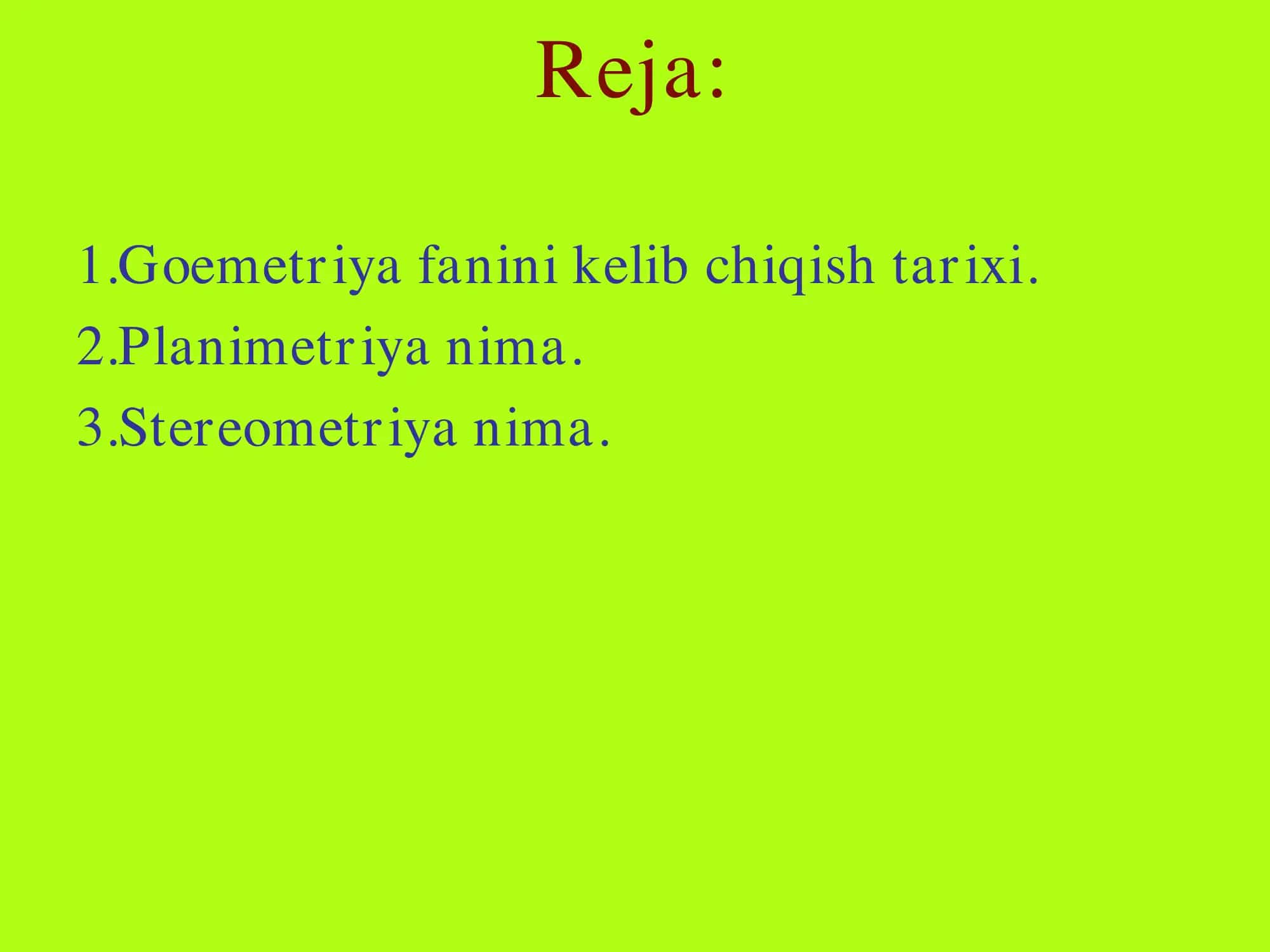 Geometriyaning Vujudga Kelish Tarixi 2