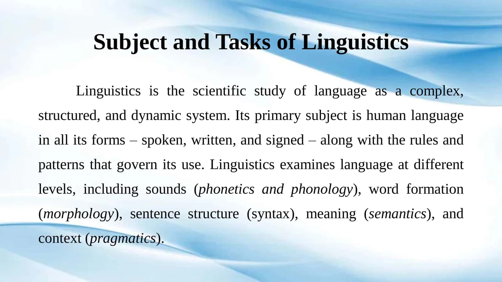 Foundations of General Linguistics 2