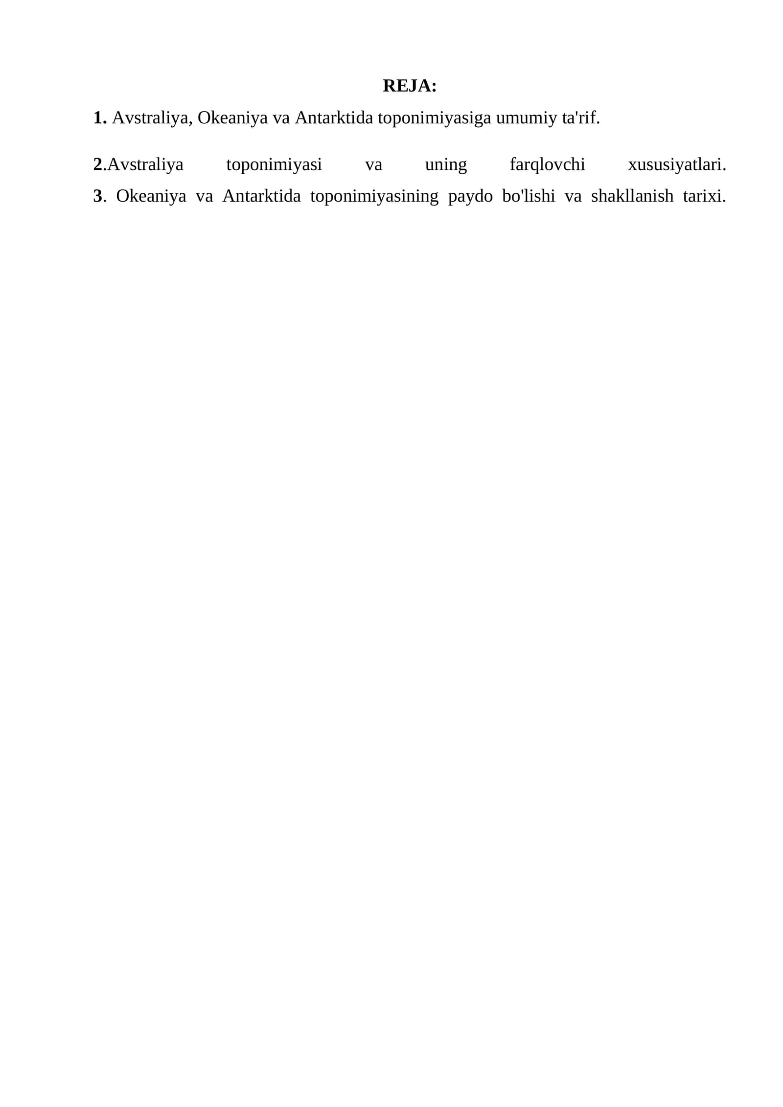 Avstraliya, Okeaniya va Antarktida toponimiyasi 2