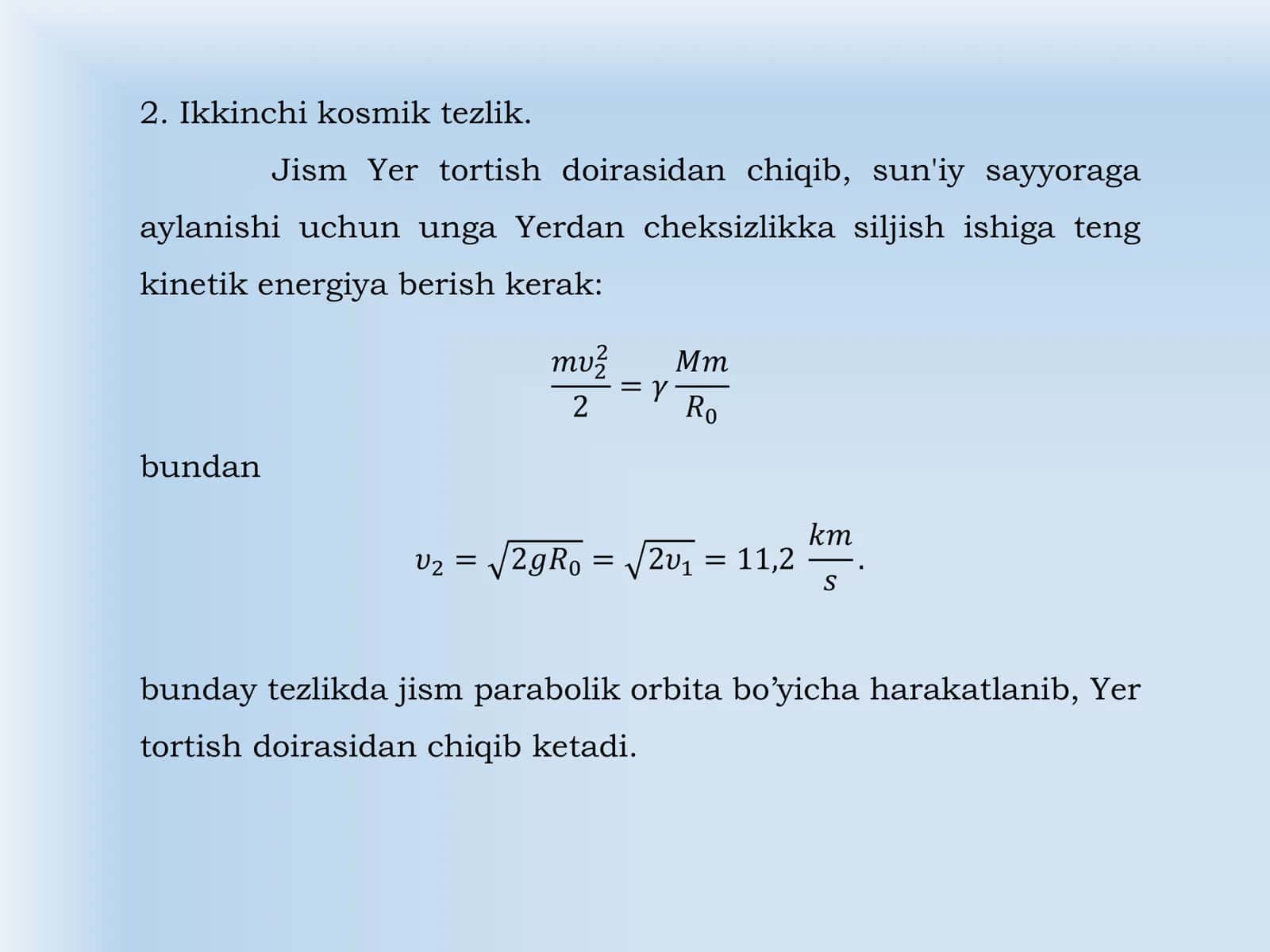 Kosmik tezliklar 2
