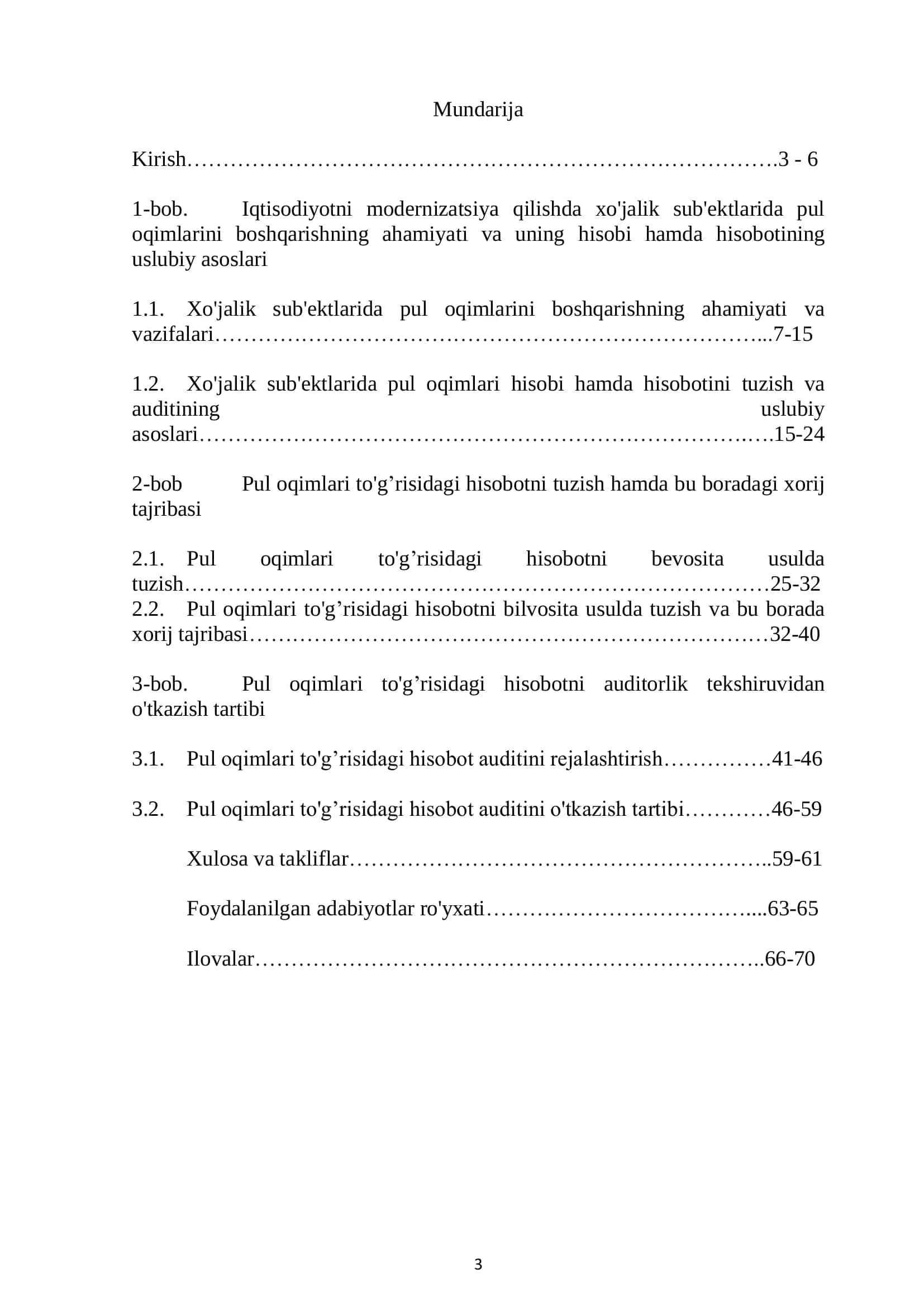 PUL OQIMLARI TO’RISIDAGI HISOBOTNI TUZISH USULLARI VA UNI AUDITORLIK TEKSHIRUVIDAN O’TKAZISH TARTIBI 2