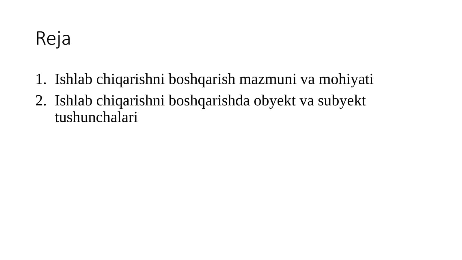 ISHLAB CHIQARISHNI  BOSHQARISH 2