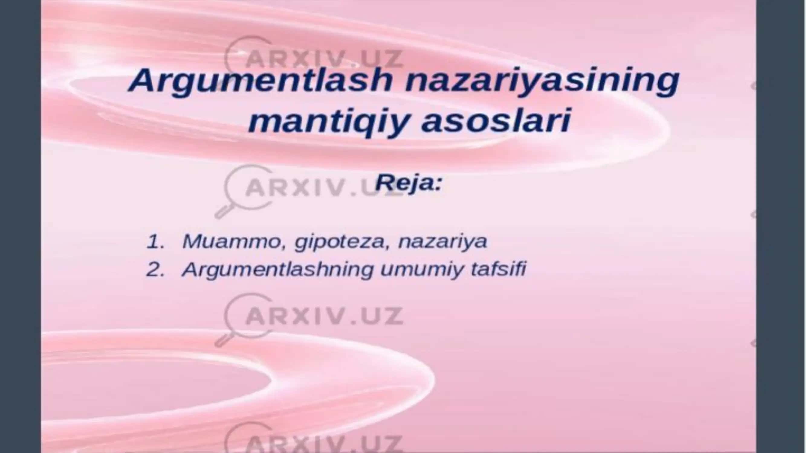 "Argumentatsiya nazariyasi" 2