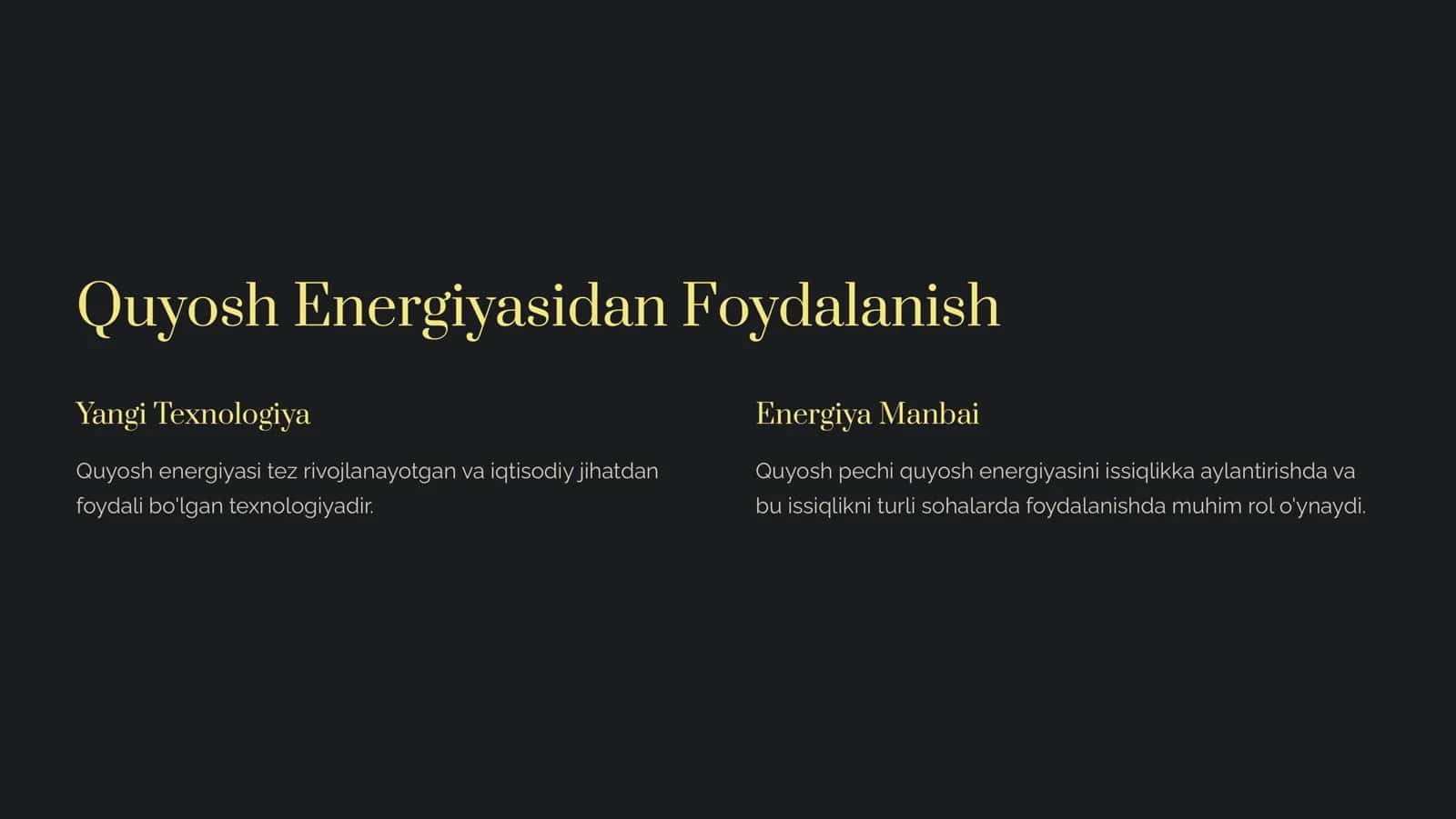 Quyosh Energiyasidan  Foydalanish Parabolaoid  Pechlar 2
