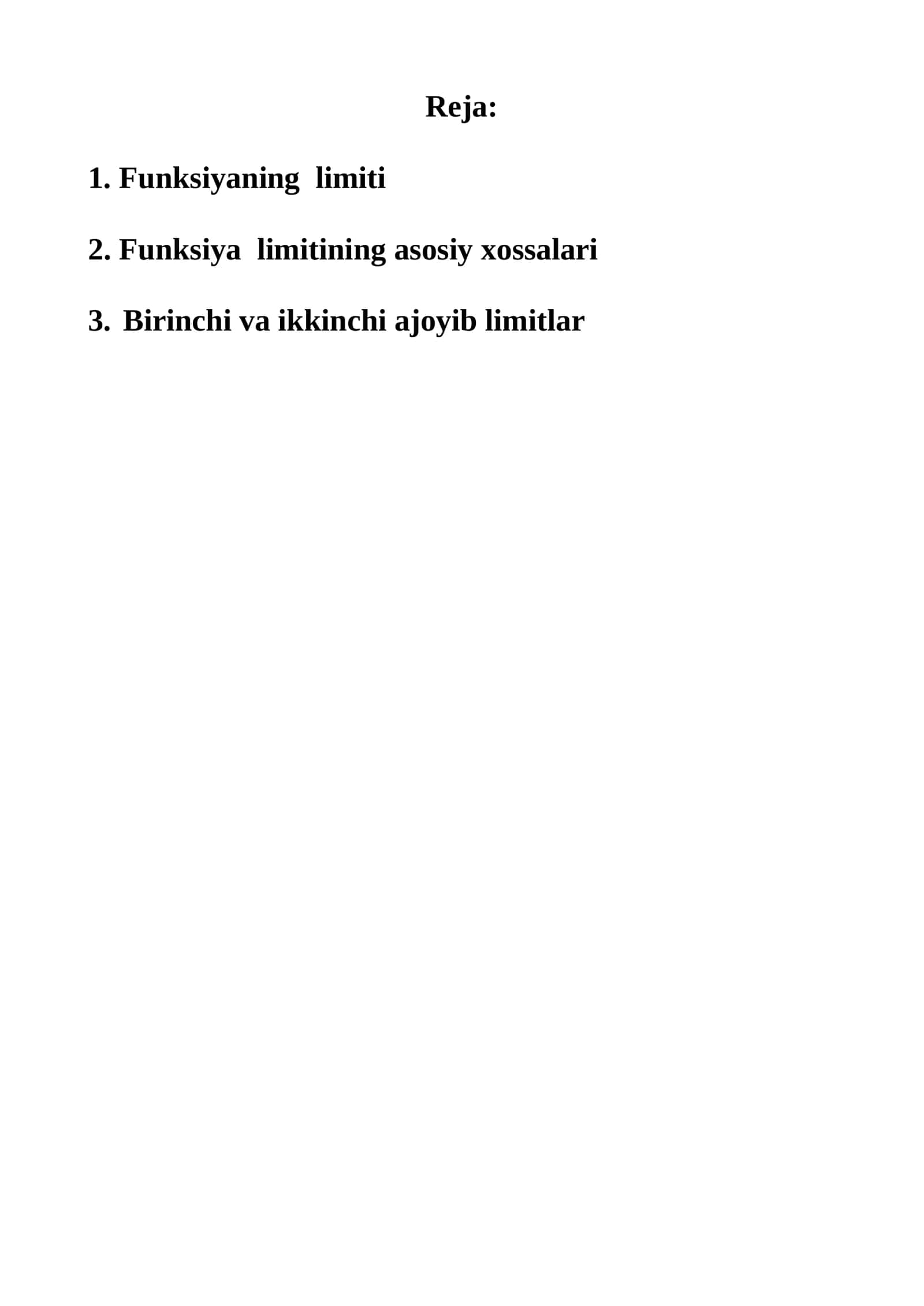 Funksiyaning limiti 2