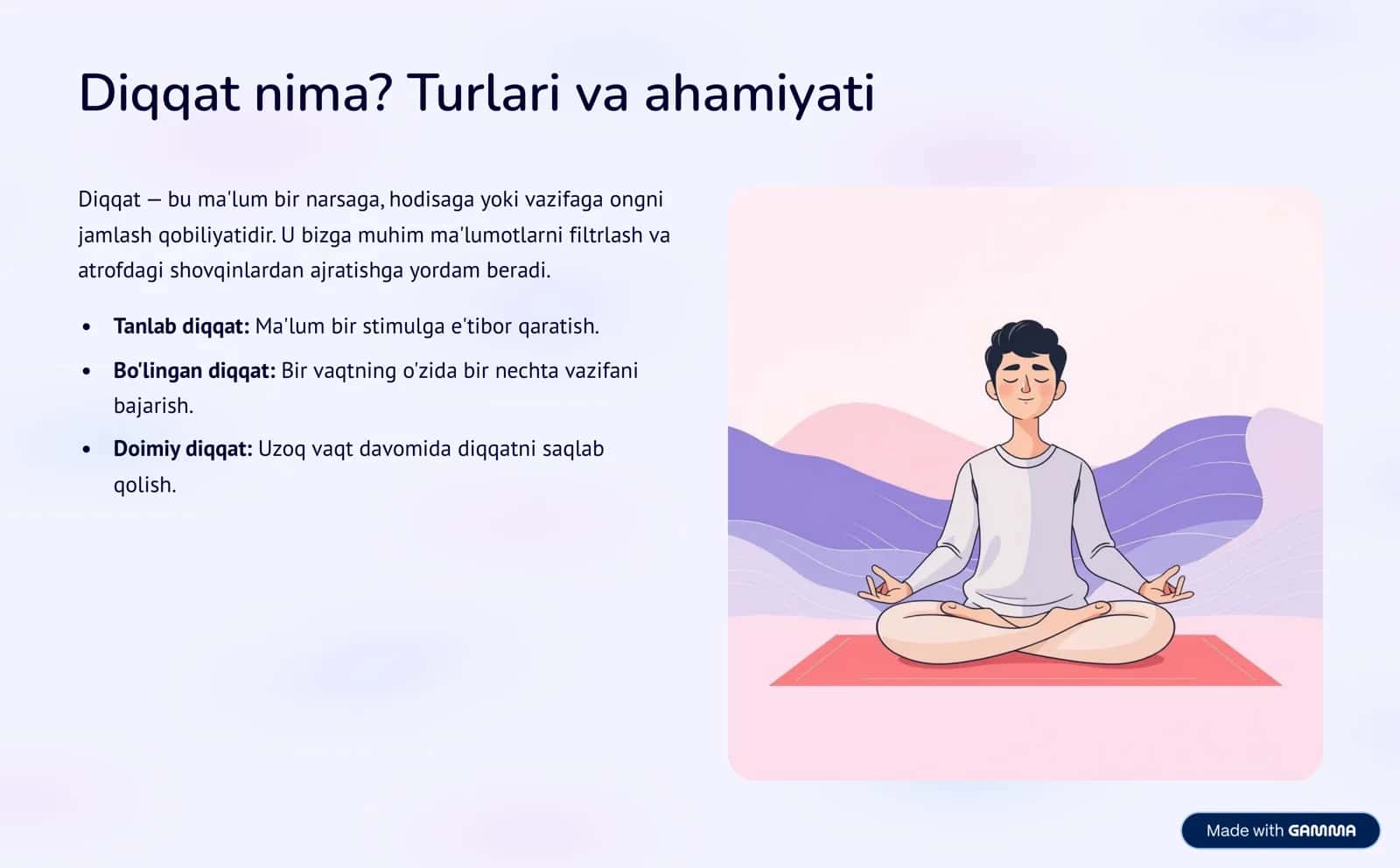 Diqqat va uni rivojlantirish 2