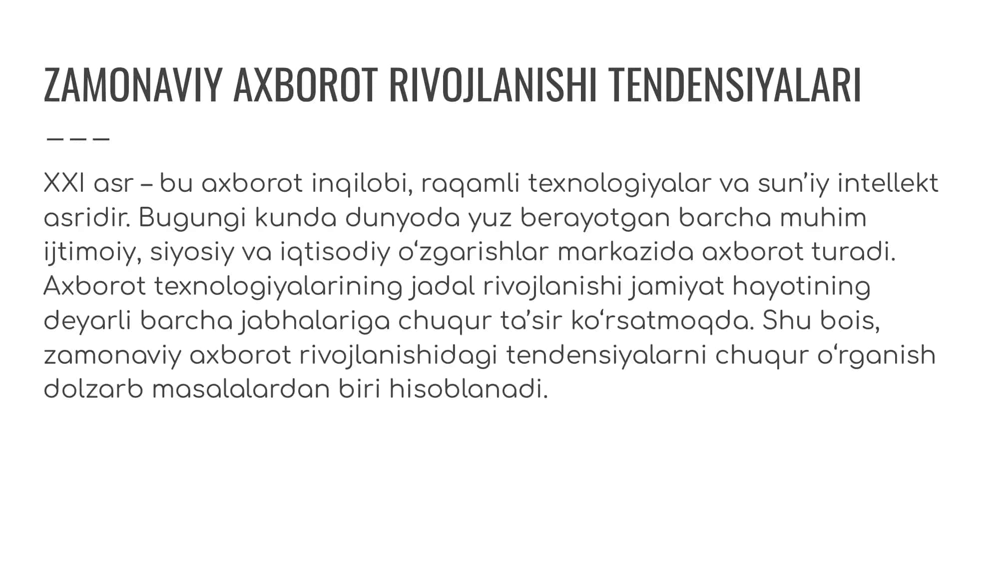 Zamonaviy axborot rivojlanishi tendensiyalari 2