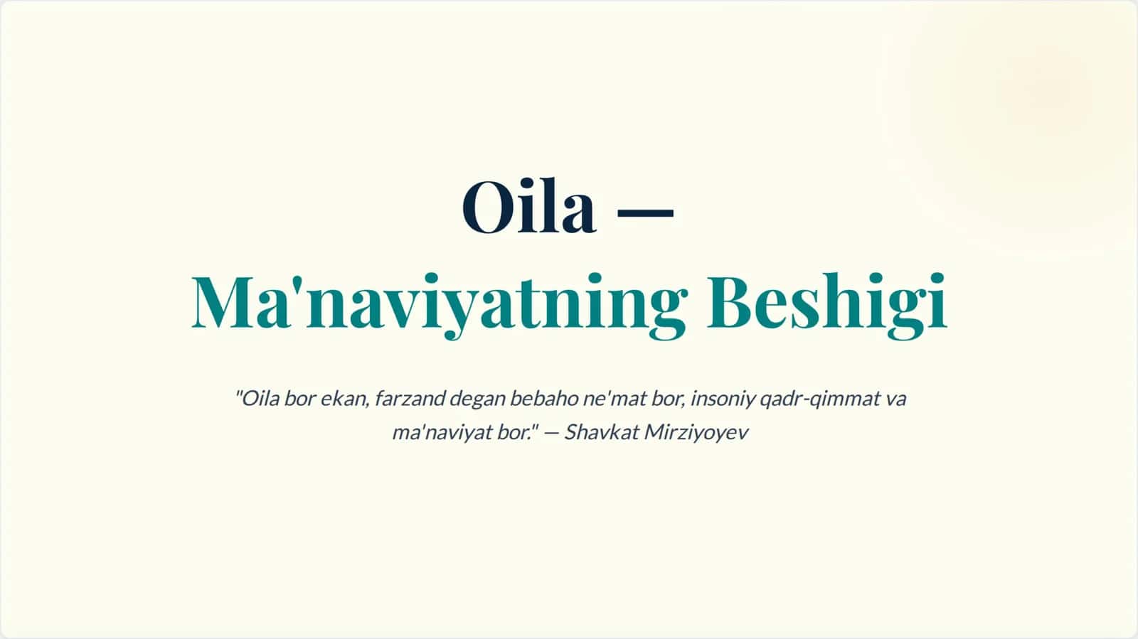 Oila - Jamiyat Asosi 2