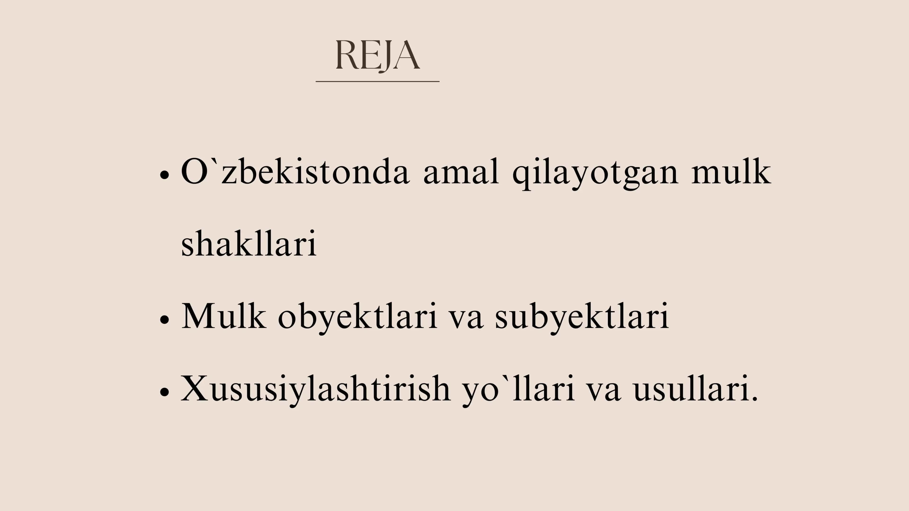 O`zbekistonda amal qilayotgan mulkchilik shakllari 2