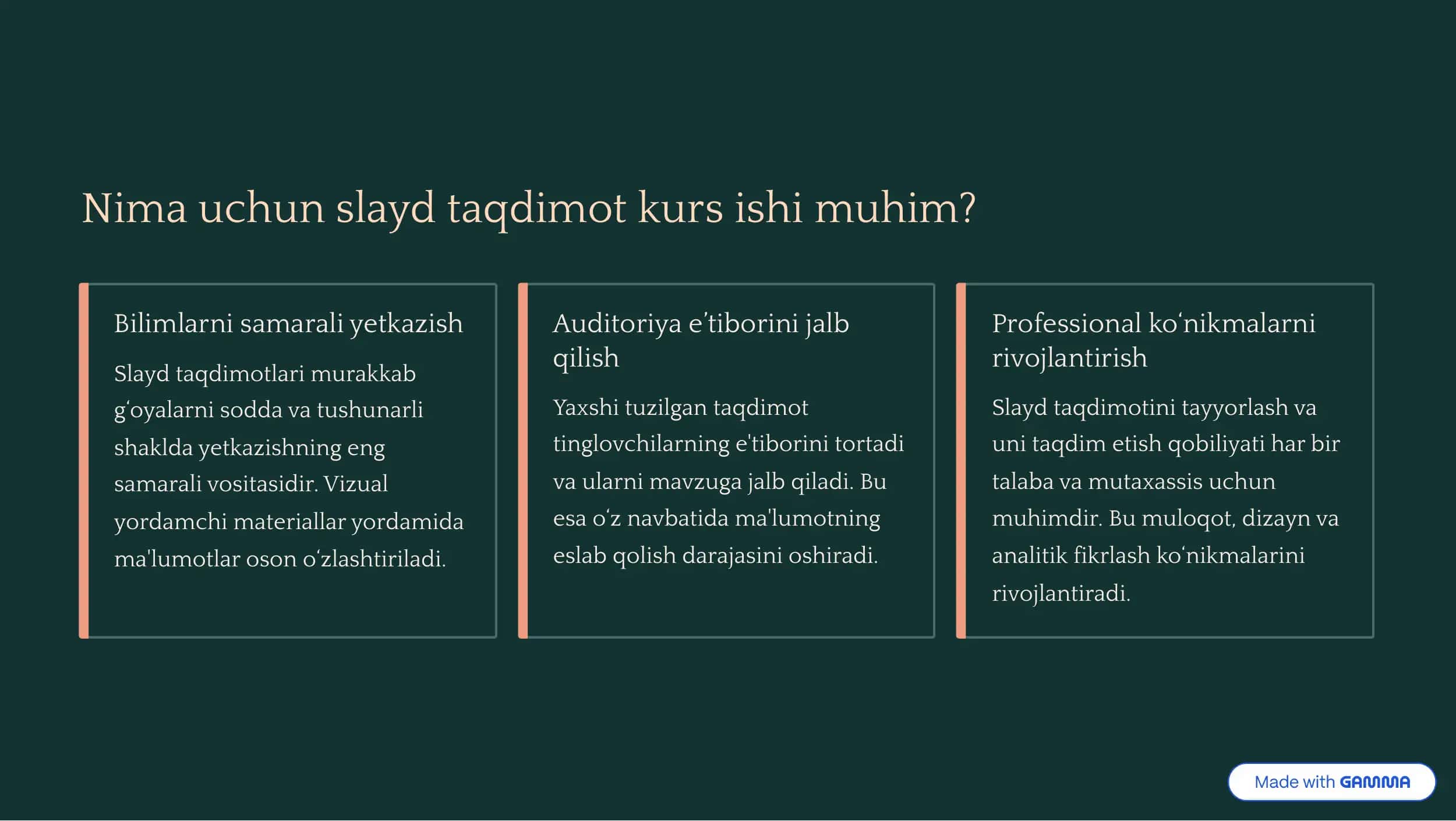 Slayd Taqdimot Kurs Ishi 2