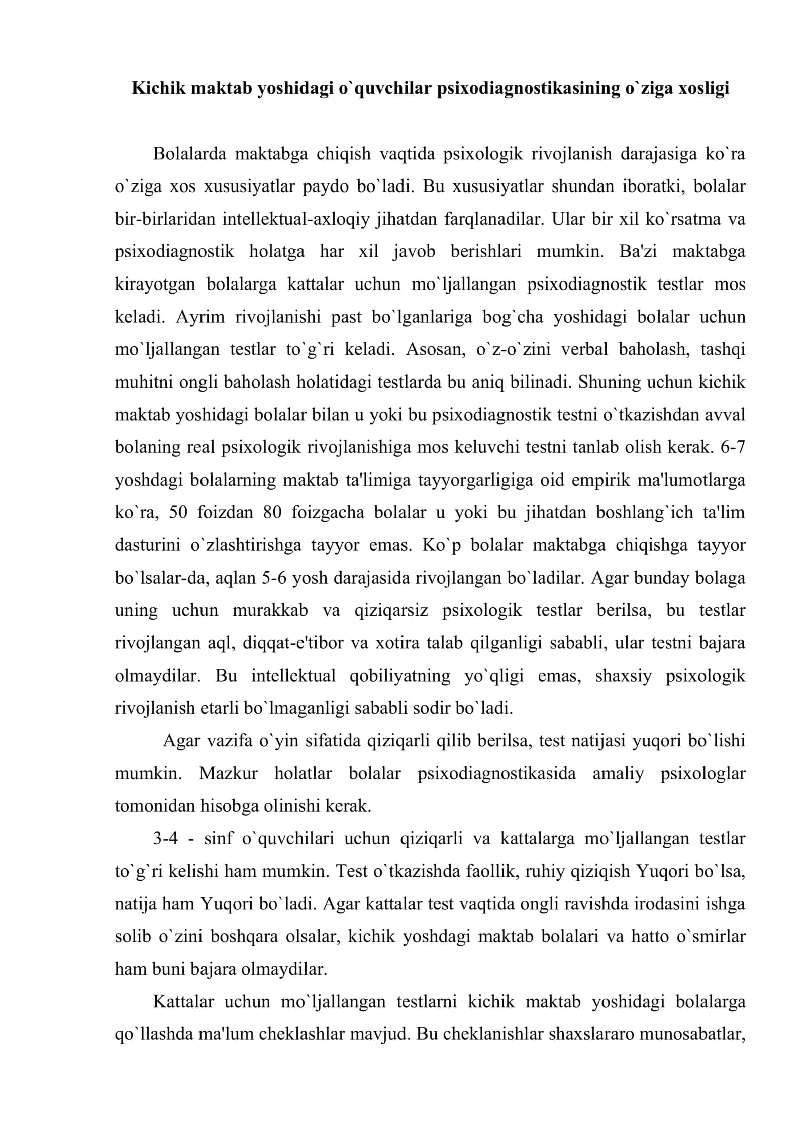 Intellekt psixodiagnostikasi 2