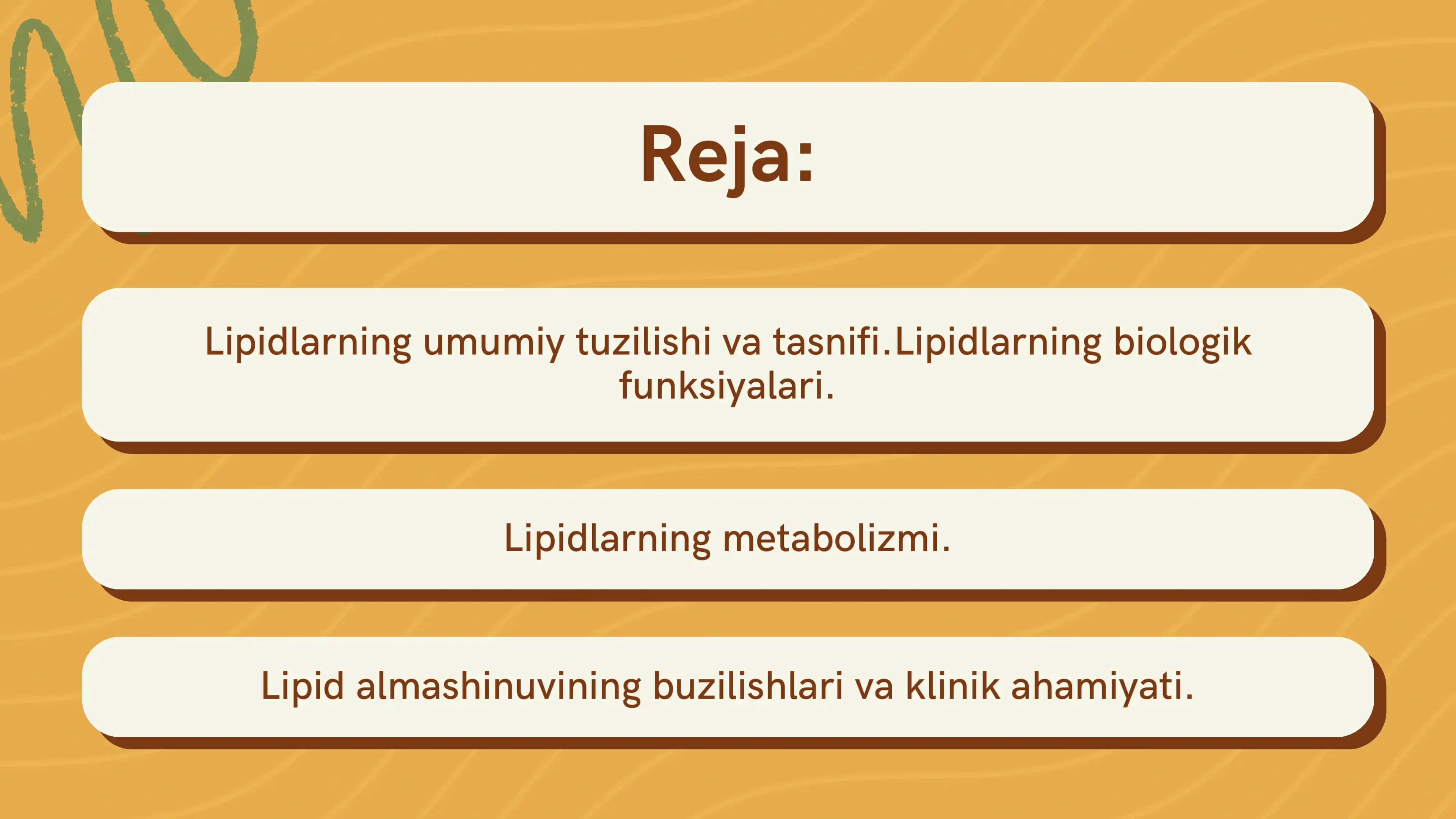 Lipidlarning umumiy tuzilishi va tasnifi 2