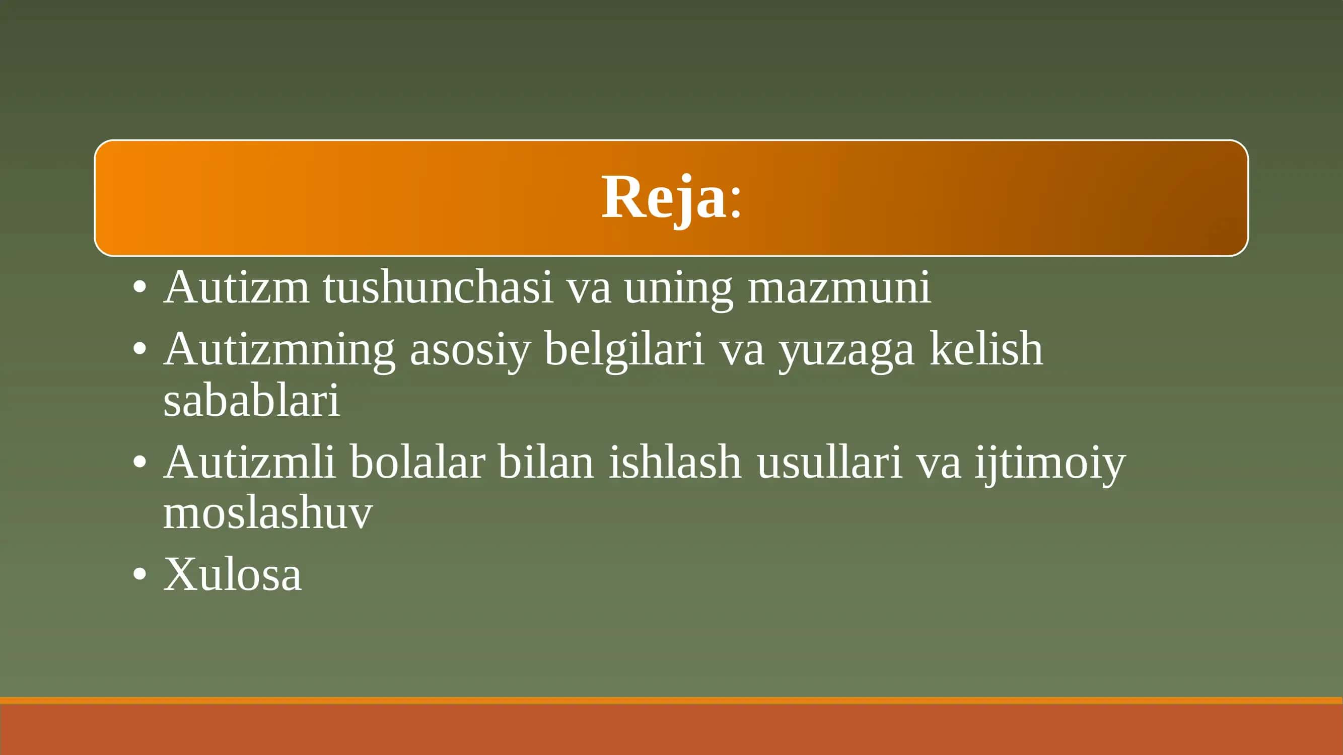 Autizim haqida umumiy malumot 2