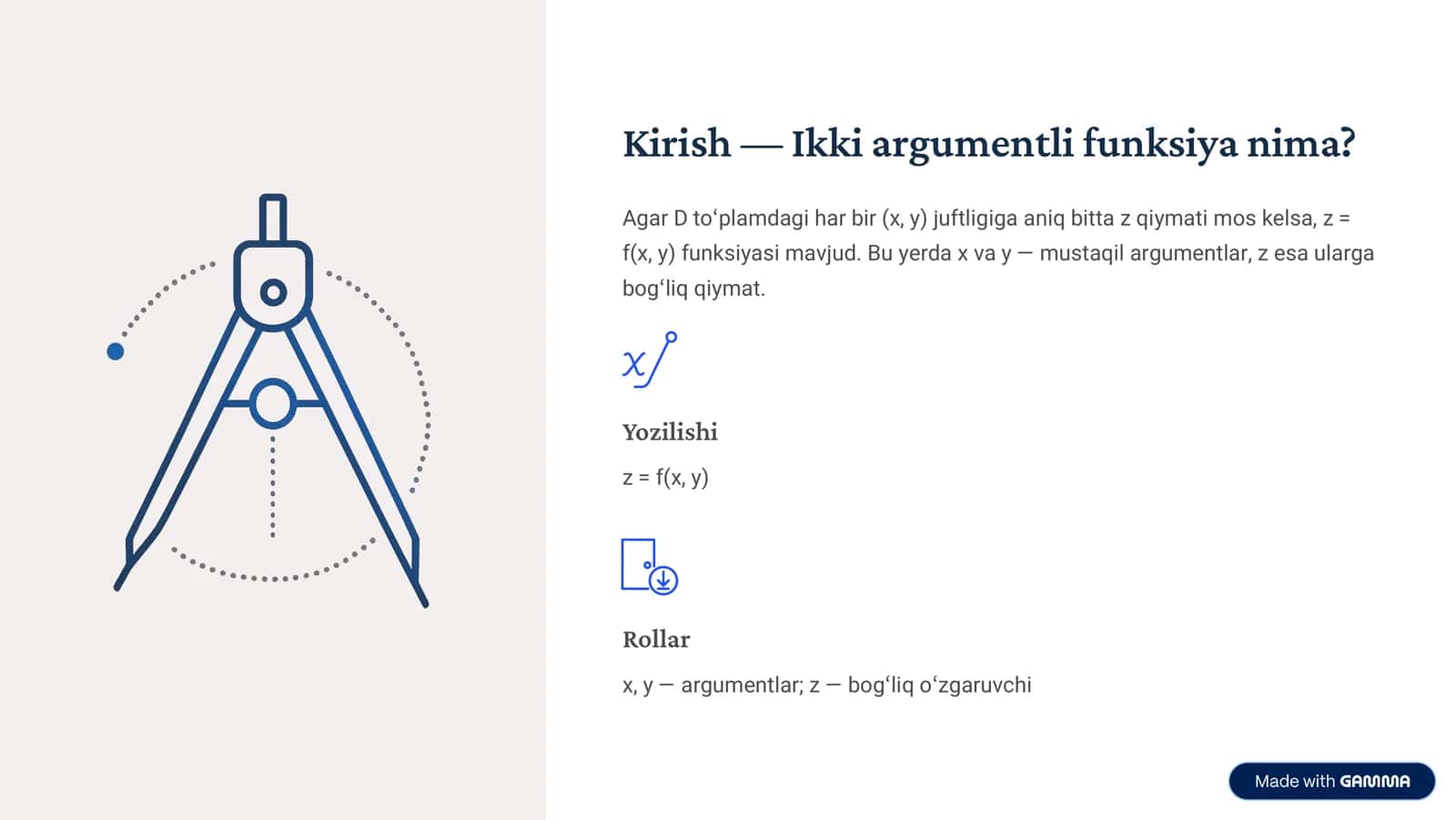 ikki argumentli funksiya 2