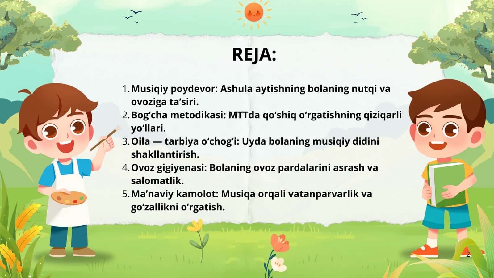 Oila va MTTda bolalarni ashula aytishga o‘rgatish 2