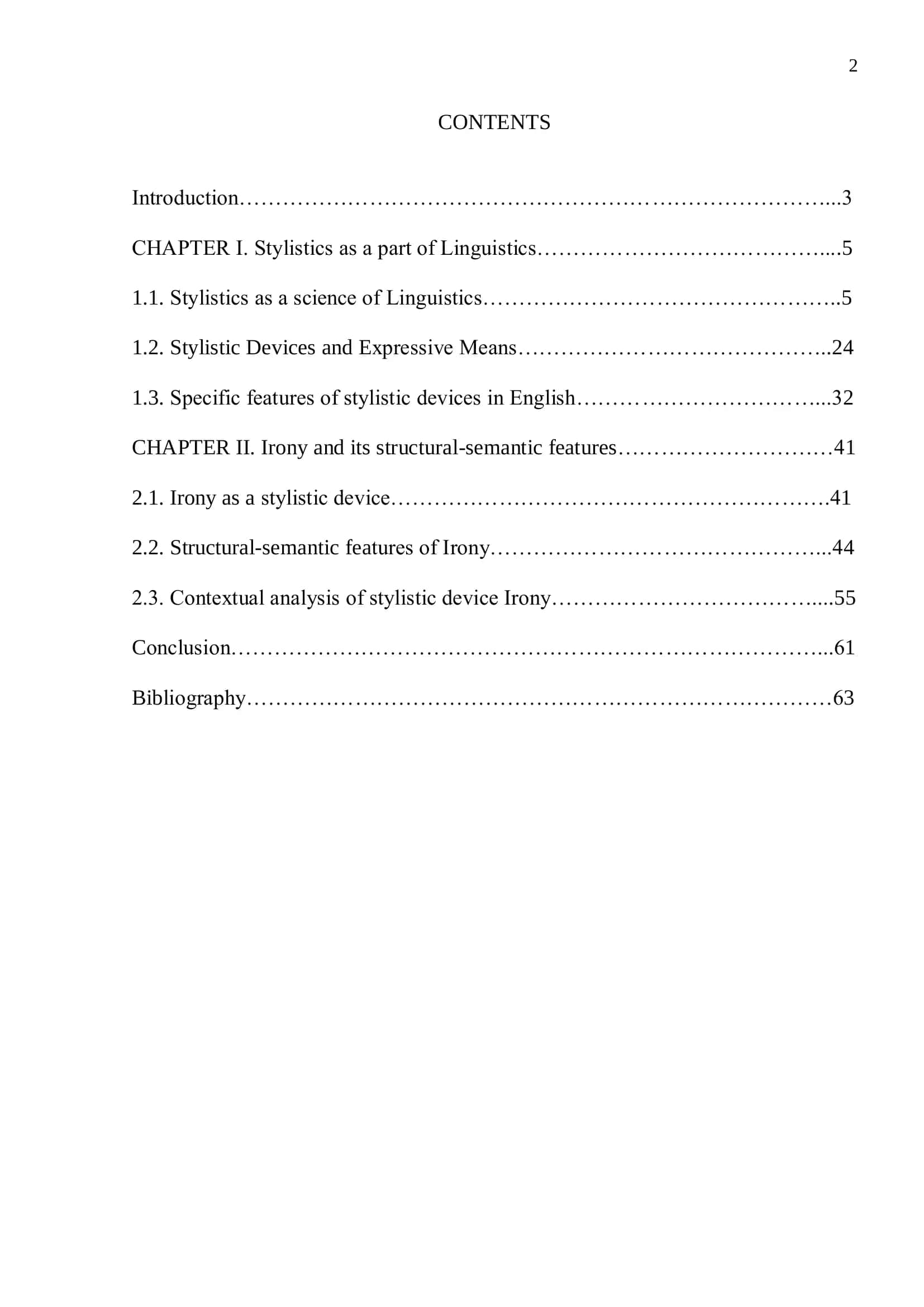 QUALIFICATION PAPER on IRONY AS A STYLISTIC DEVICE IN ENGLISH LITERATURE 2