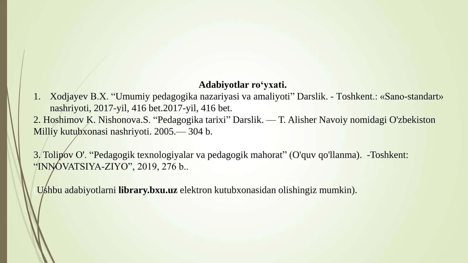 2-mavzu: Hadis ilmi va uning tarviyaviy ahamiyati 2