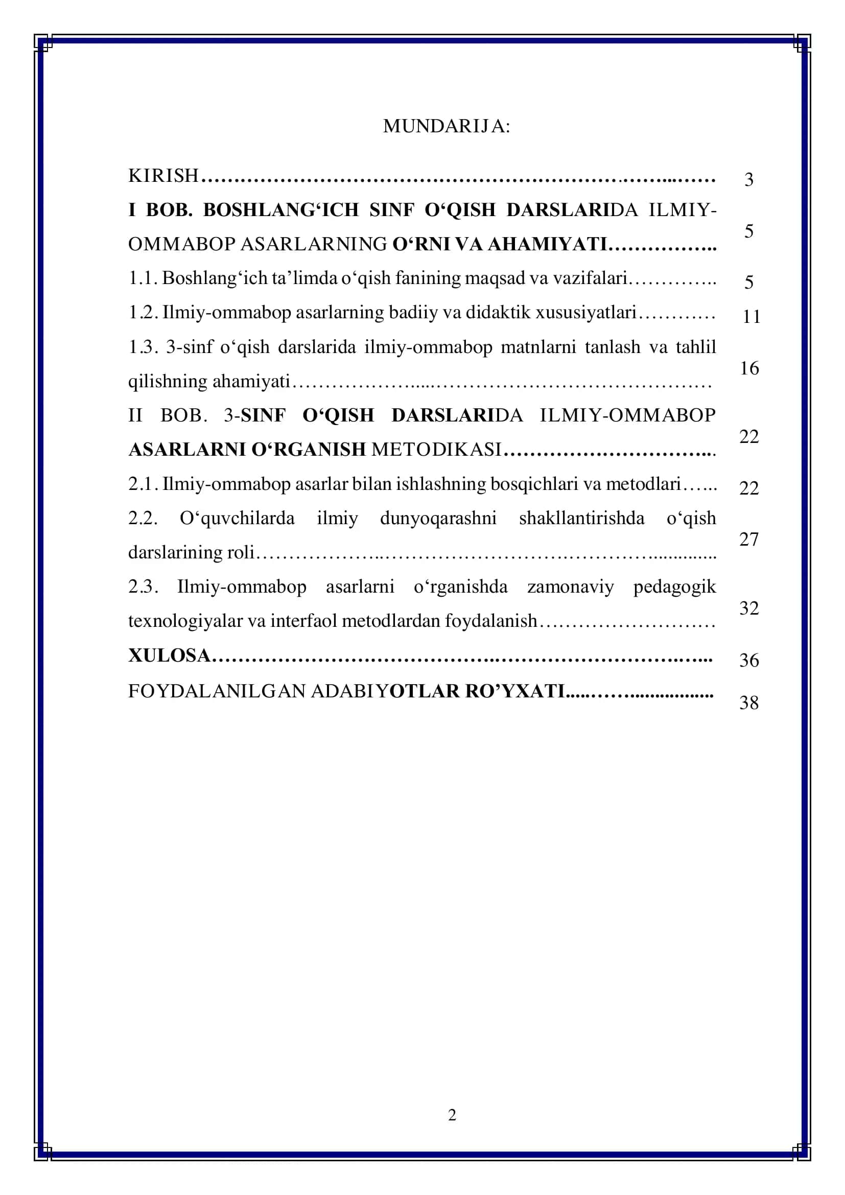 O‘qish darslarida “Ilmiy ommabop” asarlarni o‘rganish (3-sinf) 2