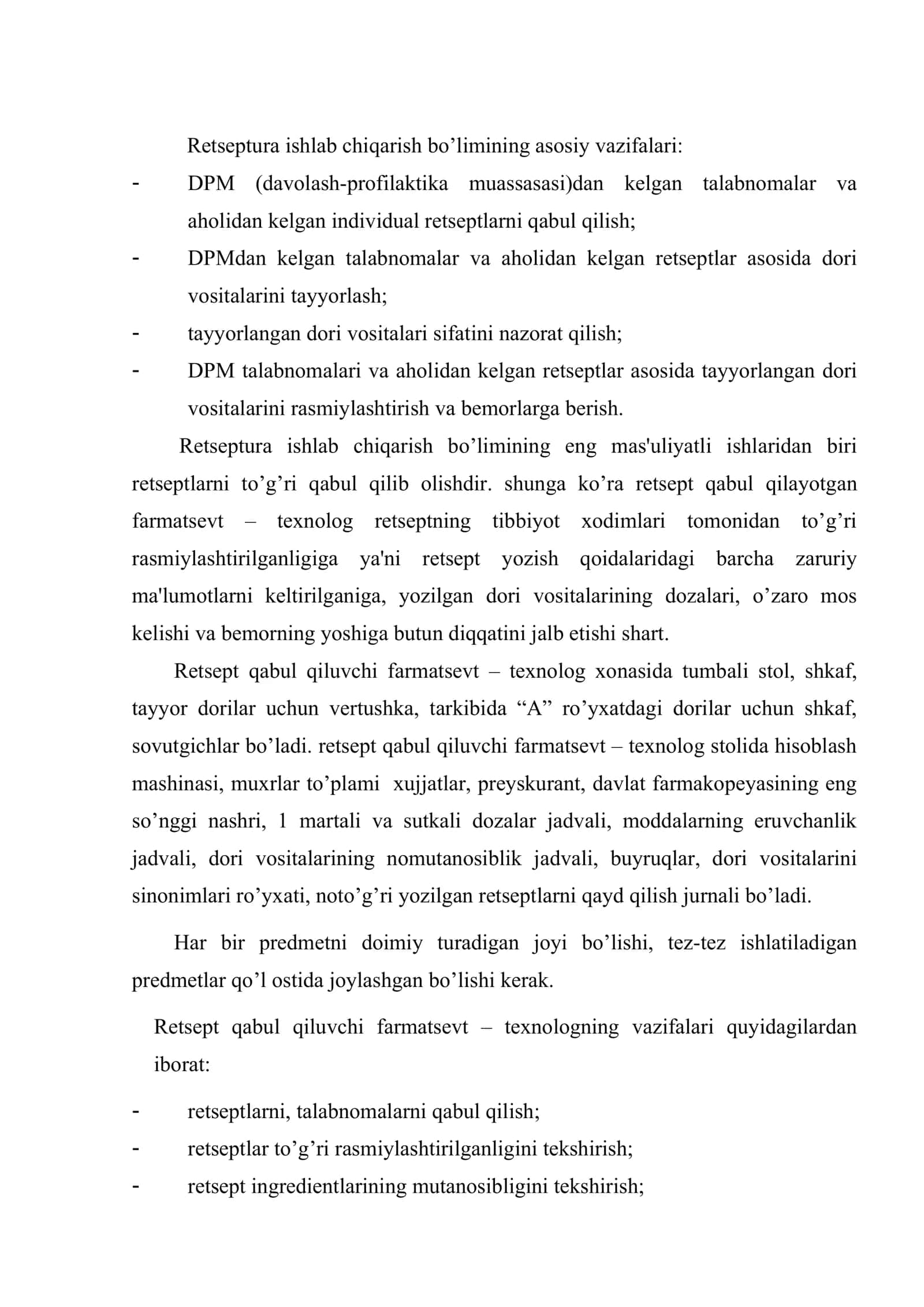 Dorixonalarda rеtsеptlarni qabul qilish va ular asosida dori vositalarini bеrish 2