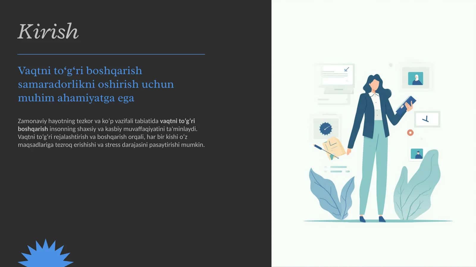 Vaqtni boshqarish prezentatsiyasi 2
