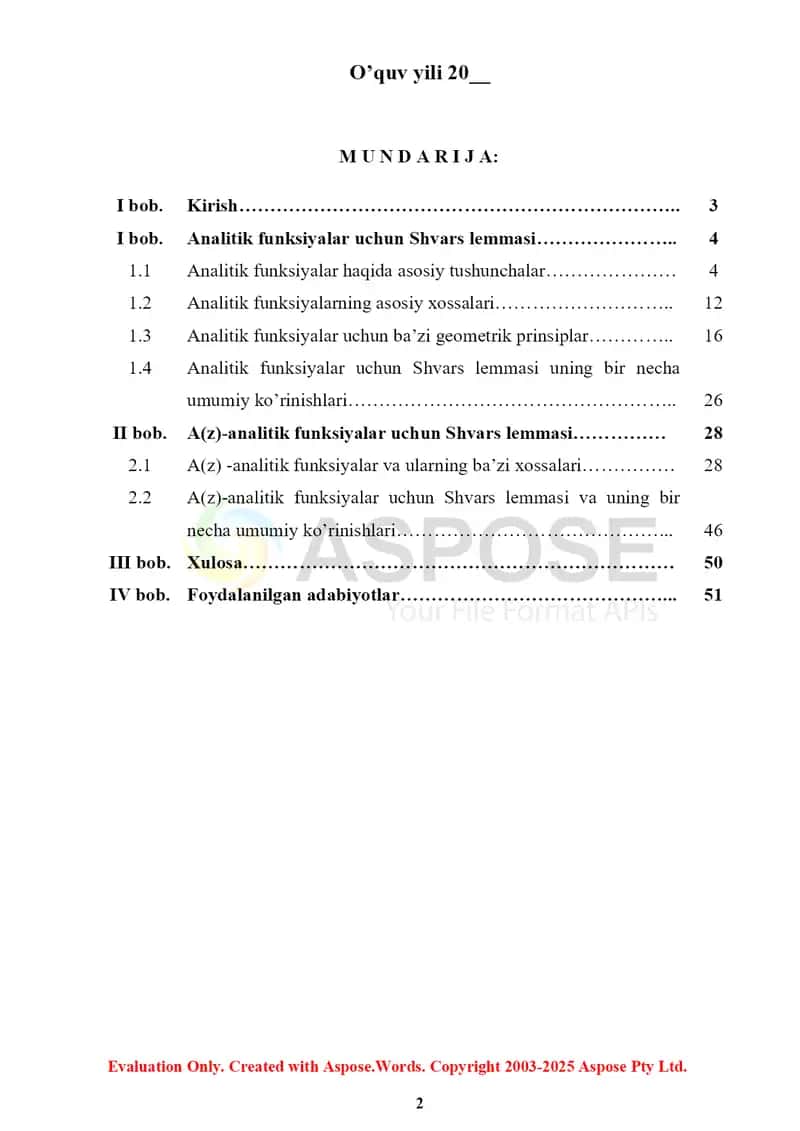 Analitik funksyaning bir qavariqli sohasi 2