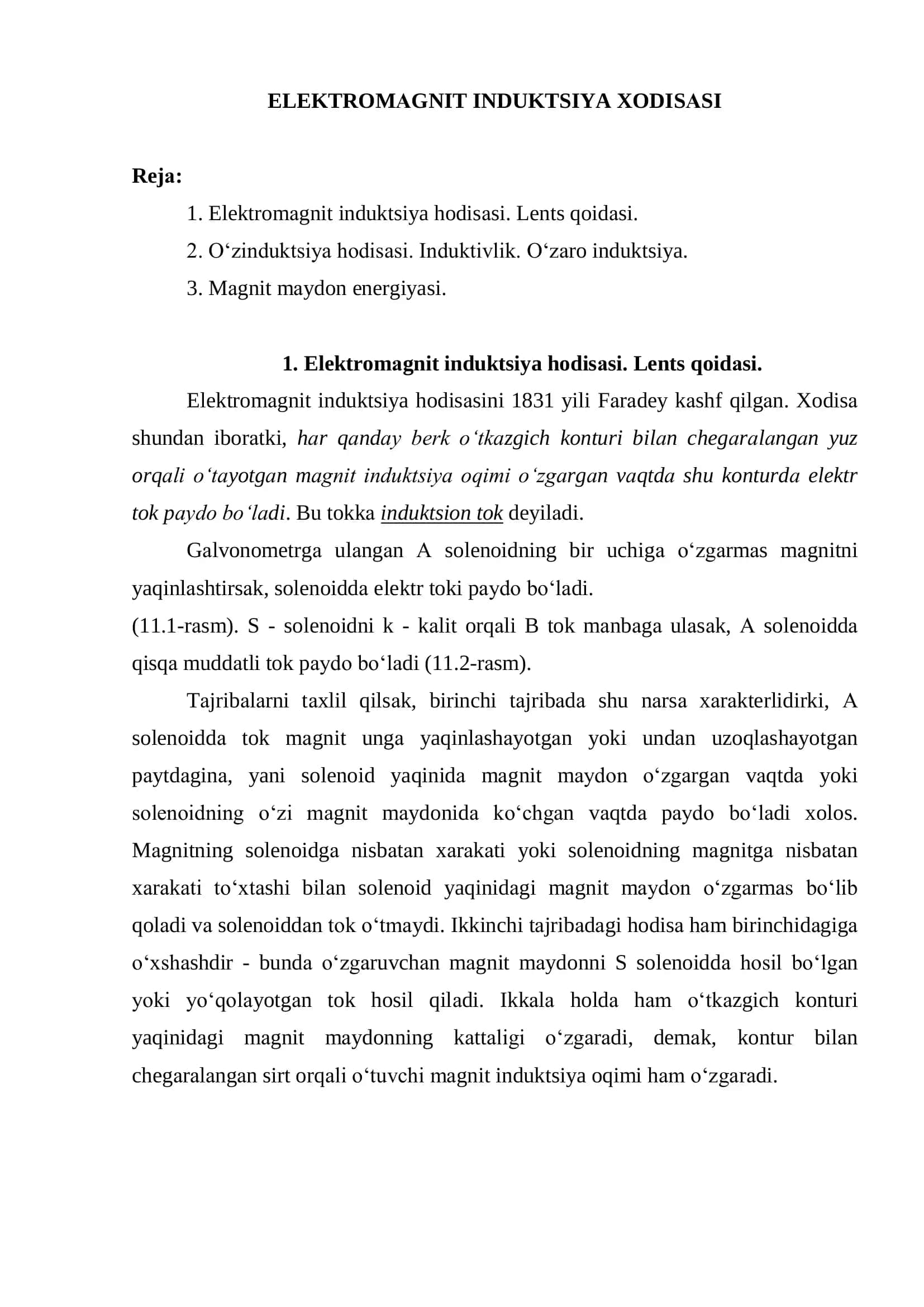 ELEKTROMАGNIT INDUKTSIYA XODISАSI 2
