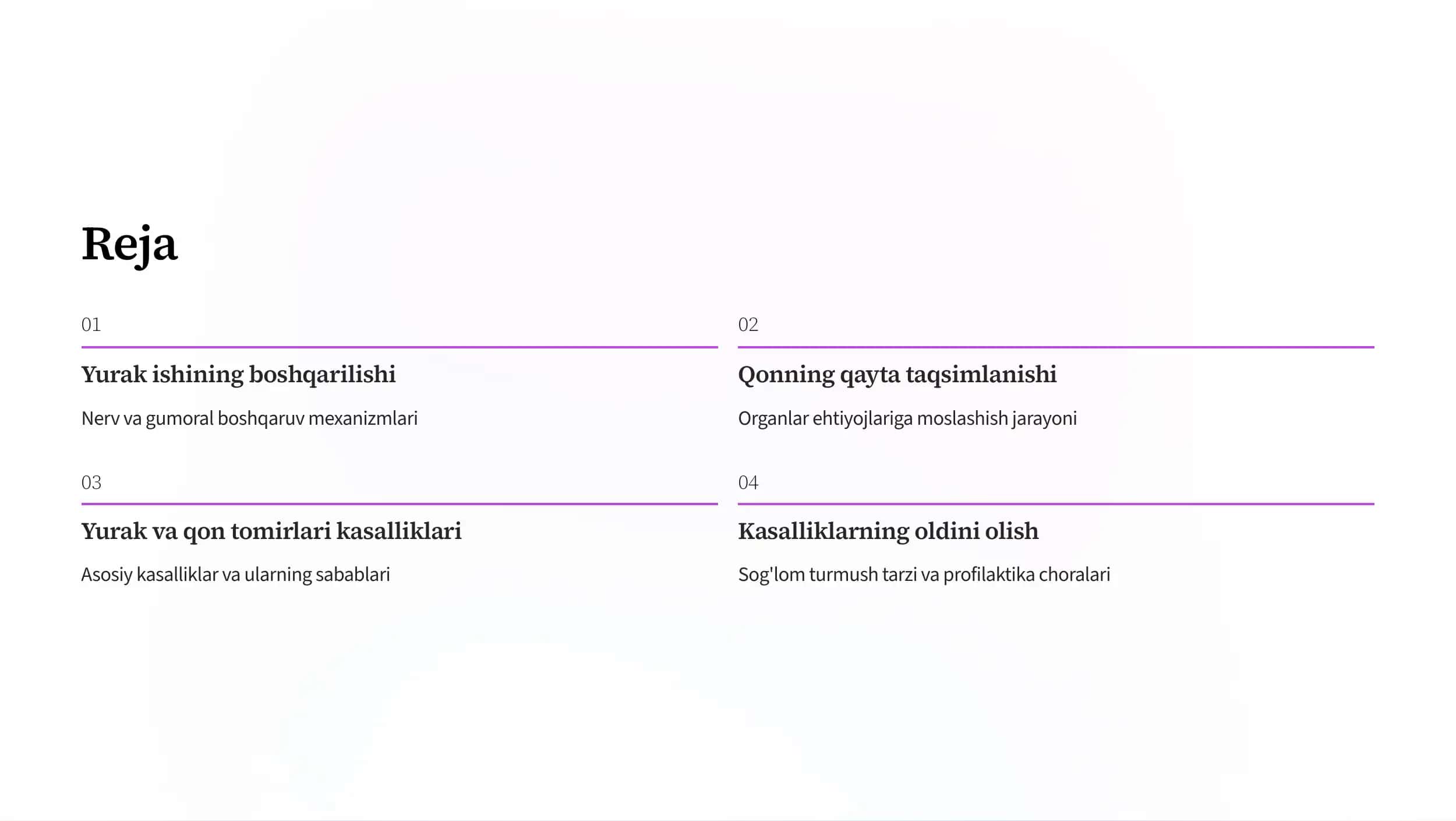 Yurak va Qon Aylanish Sistemasi Ishi boshqarilishi 2