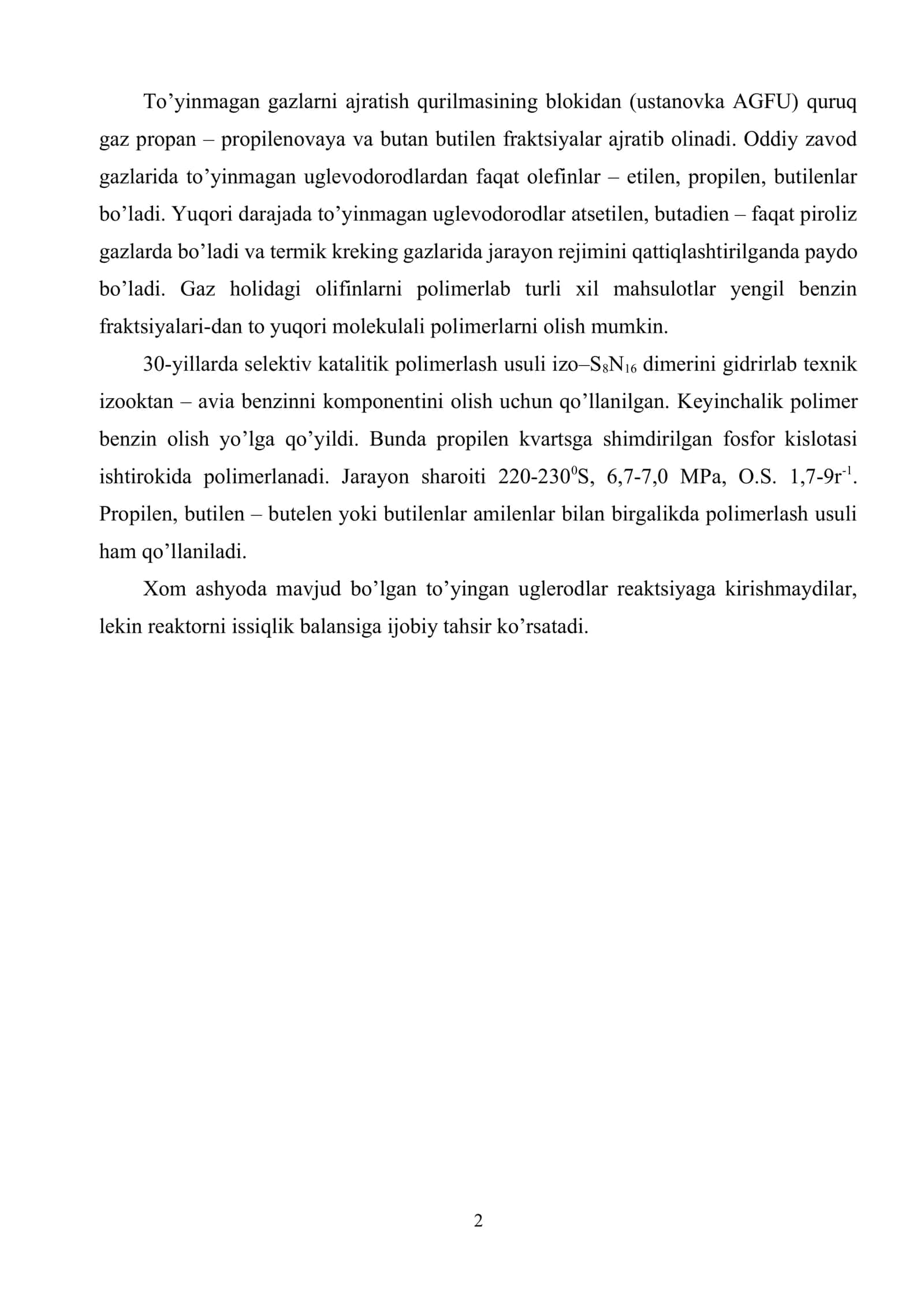 Gaz komponentlaridan foydalanish 2