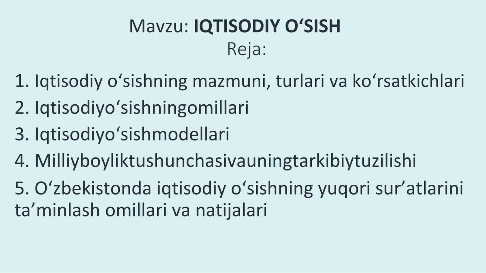 IQTISODIY O‘SISH 2