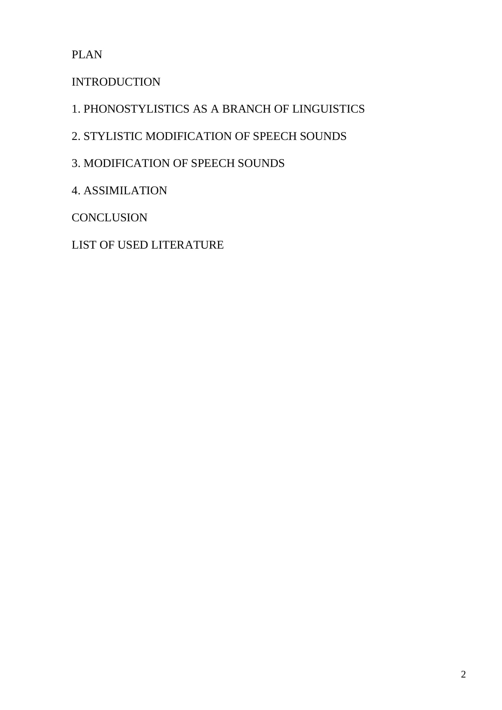 Course Paper on "Stylistic modifications of speech sounds" 2