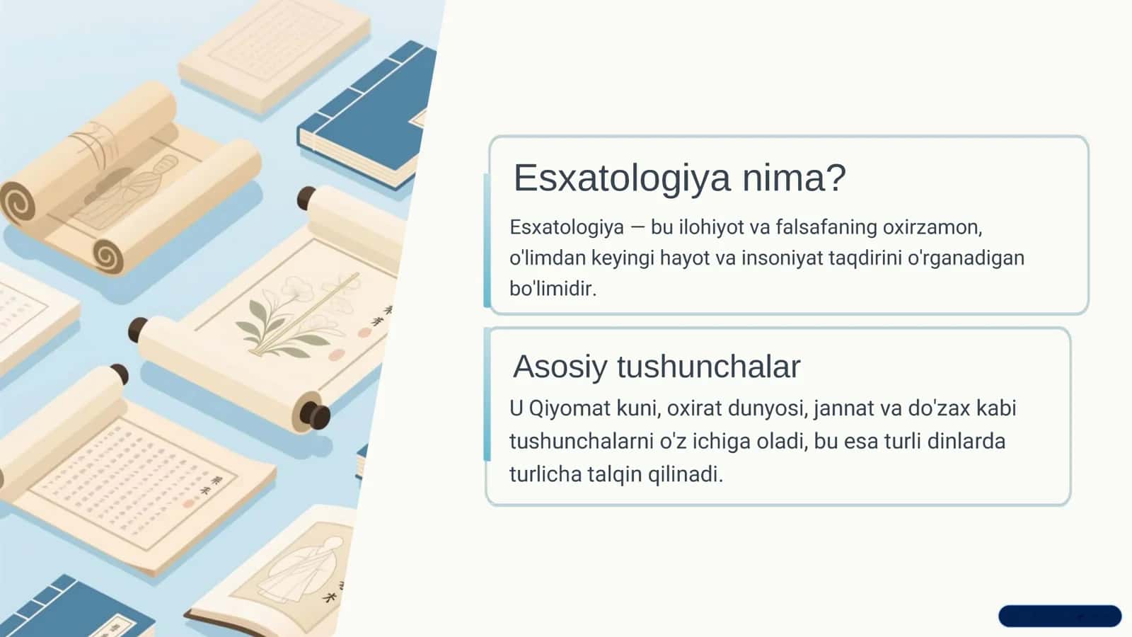 Esxatologiyaning mohiyati Qiyomat va oxirat dunyosi 2