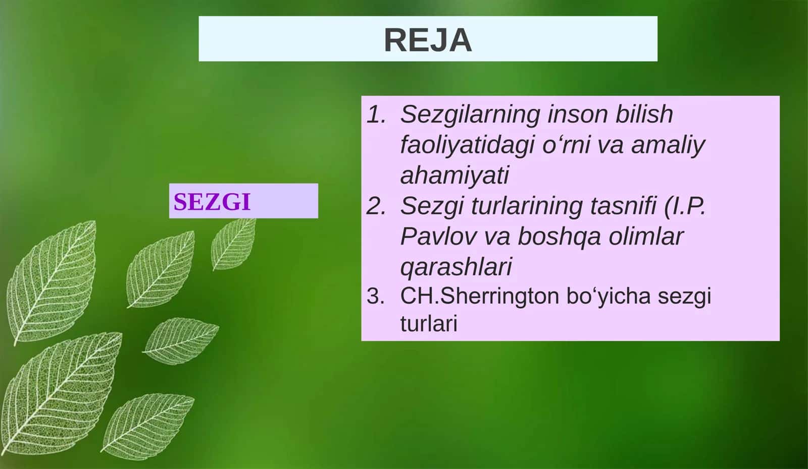 SEZGINING PSIXOLOGIK JIHATLARI 2
