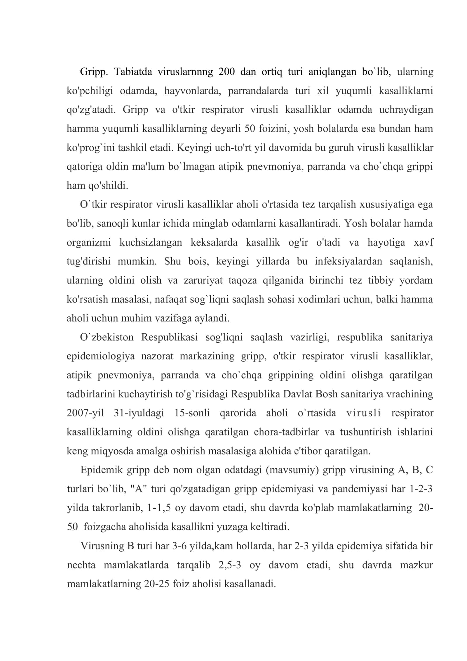 Nafas olish azolari, qon va bolalar infeksiyasi 2