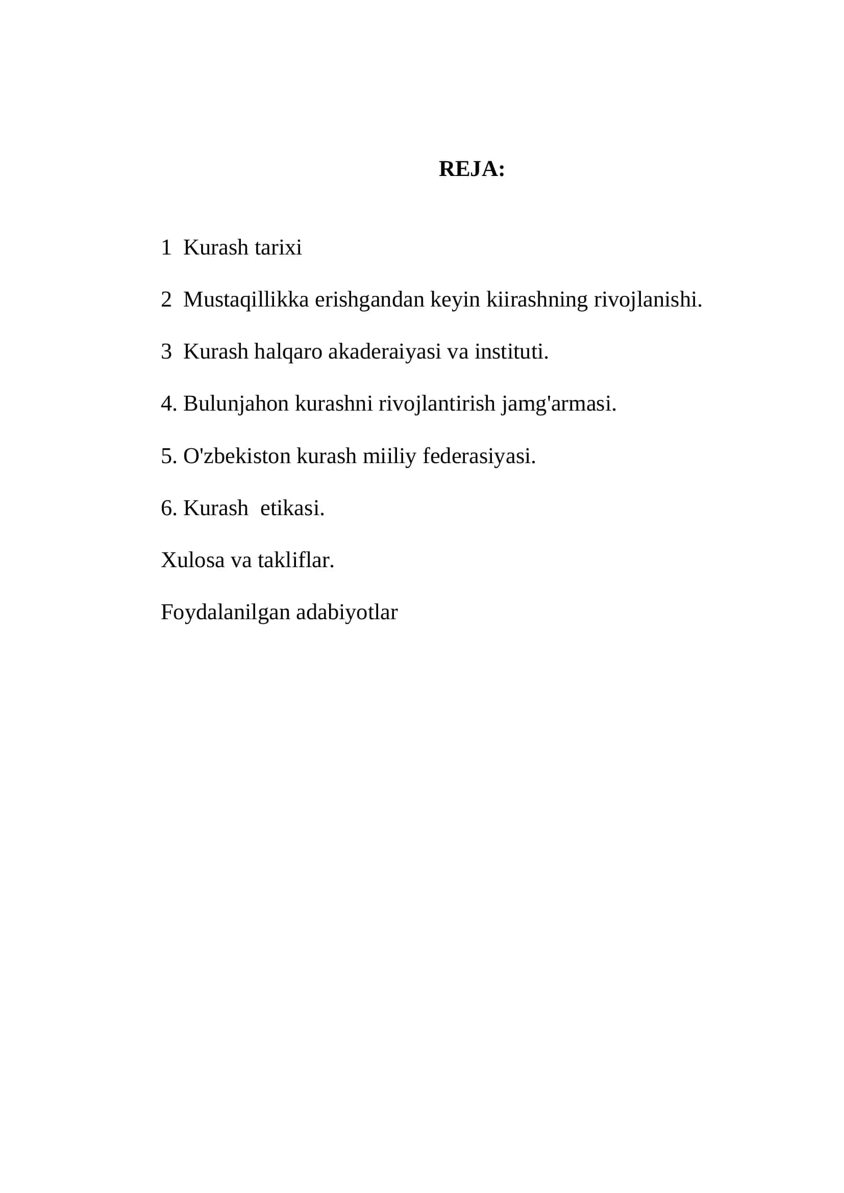 Kurashning Rivojlanishi 2
