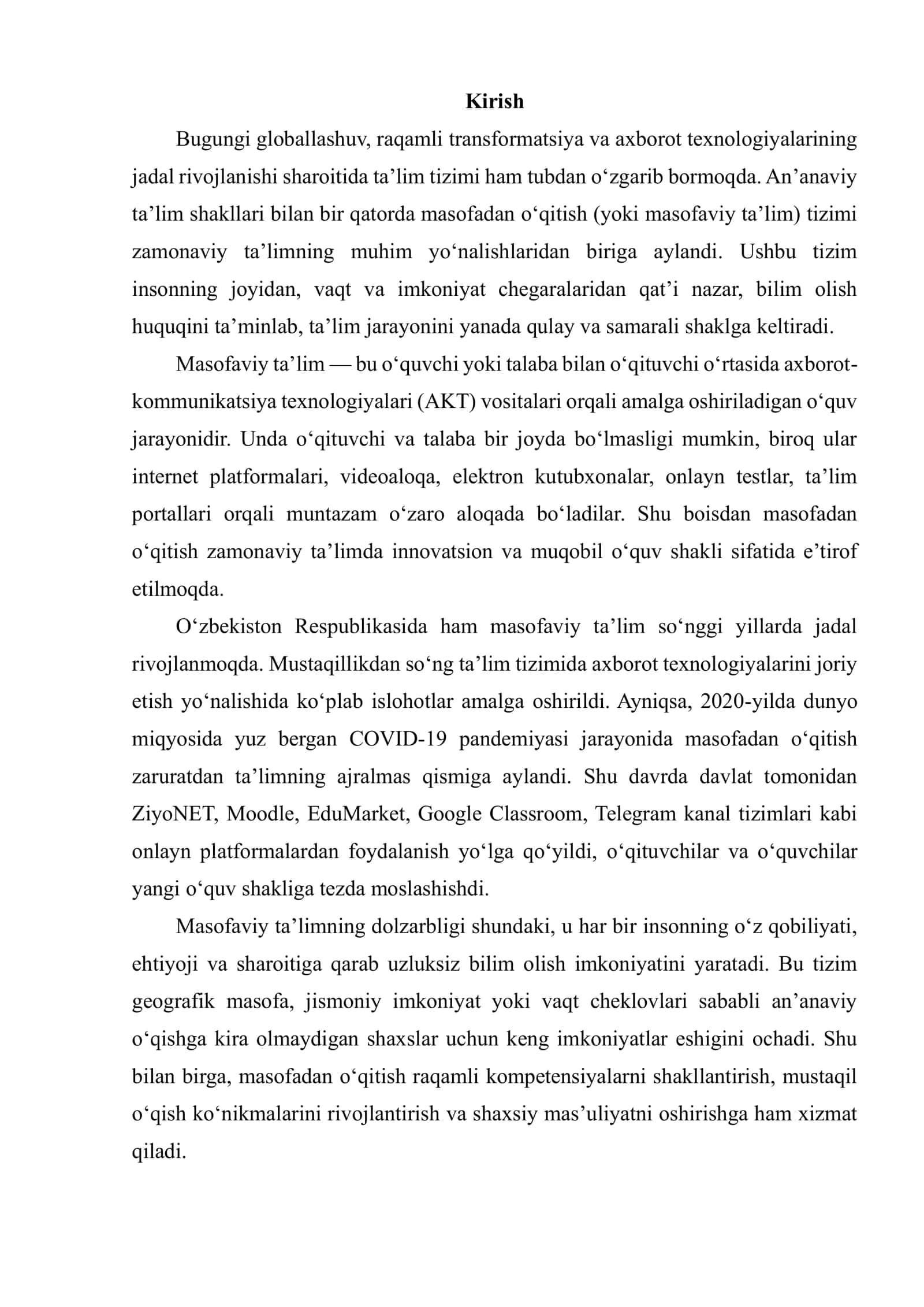 MASOFADAN OʻQITISH VA UNING ISTIQBOLLARI 2