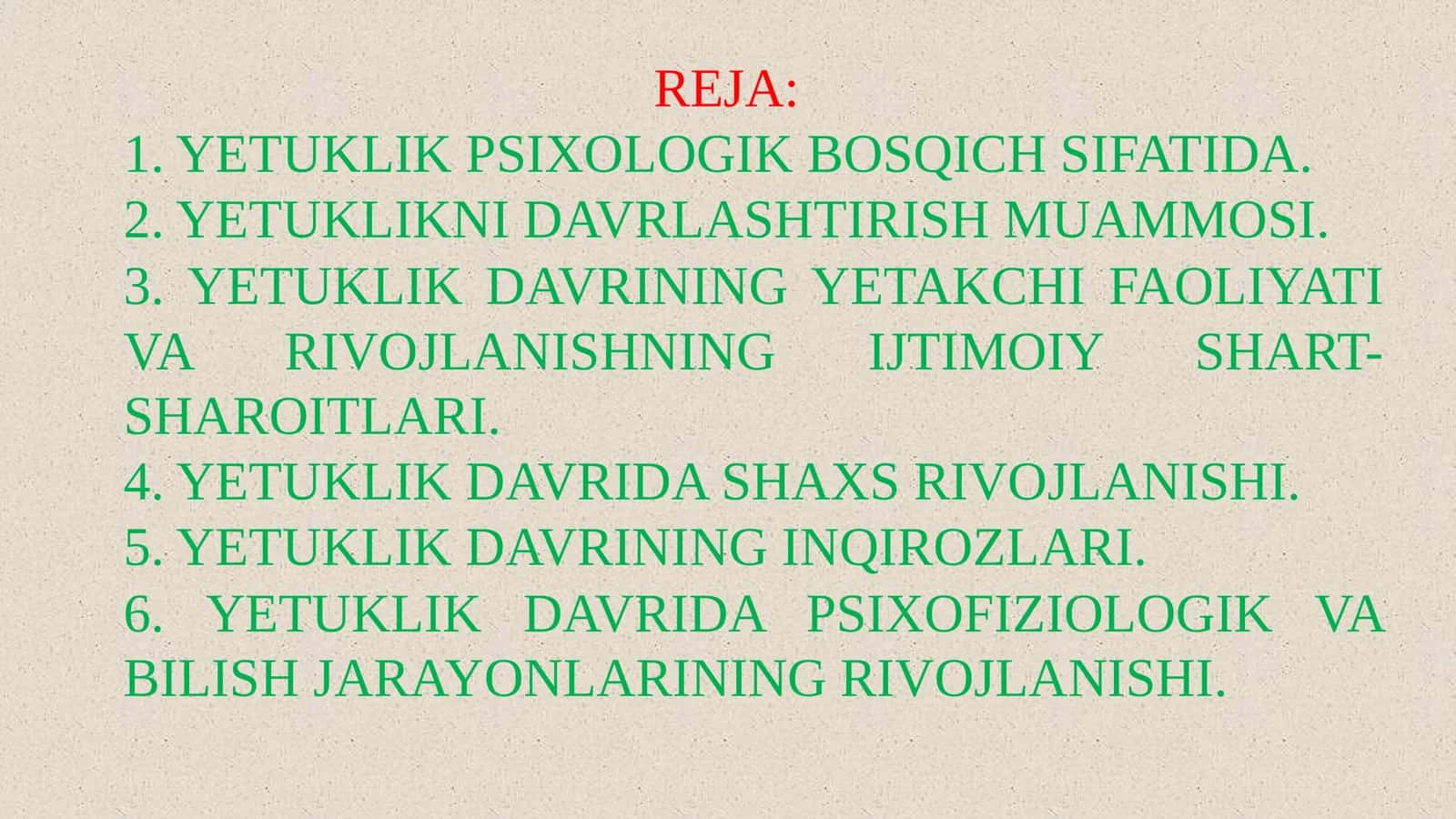 YETUKLIK DAVRI PSIXOLOGIYASI. 2