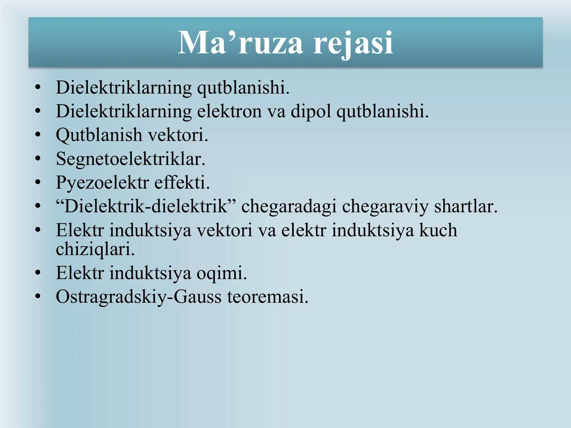 Dielektriklarning turlari 2